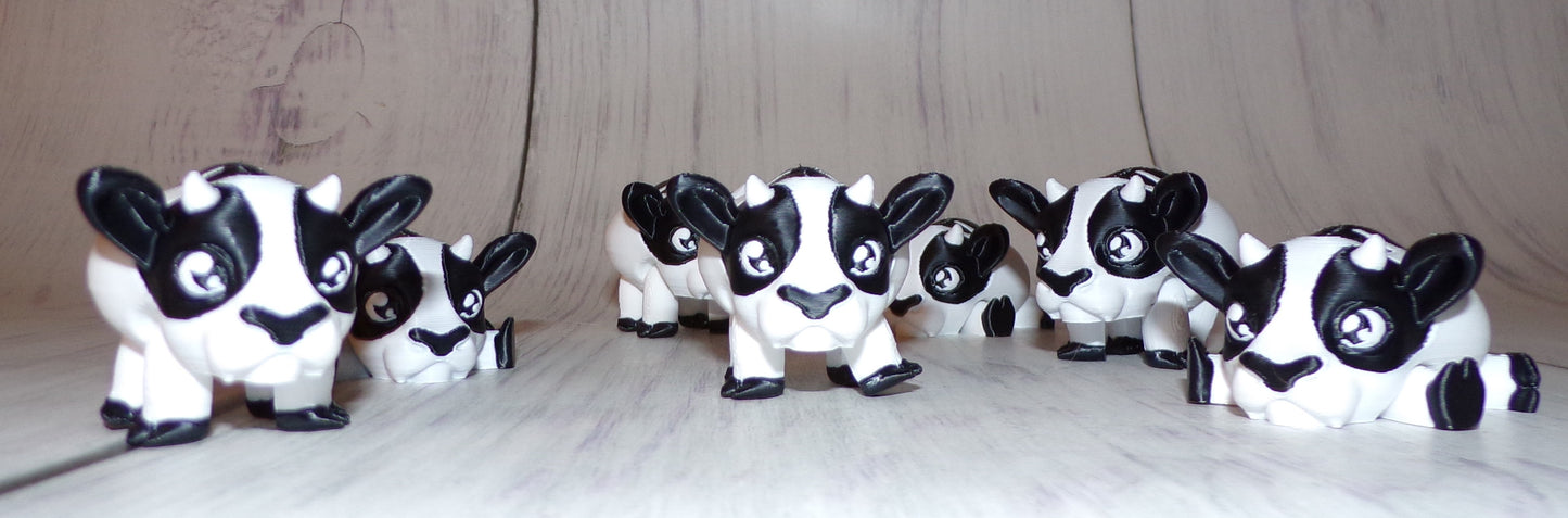 Cow Puff Articulated 3d Printed Figurine - Wonderland 3D Printing