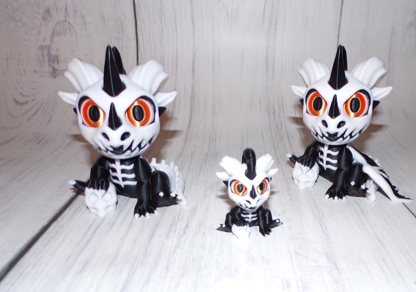 Skeleton Dragon Hatchling Articulated 3d Printed Figurine - Wonderland 3D Printing