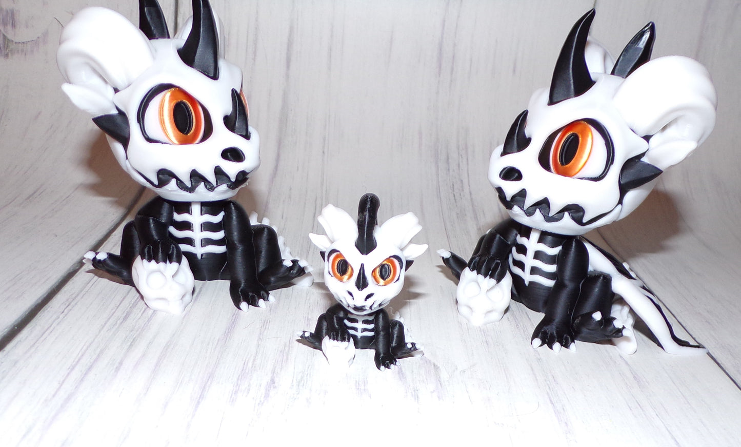 Skeleton Dragon Hatchling Articulated 3d Printed Figurine - Wonderland 3D Printing