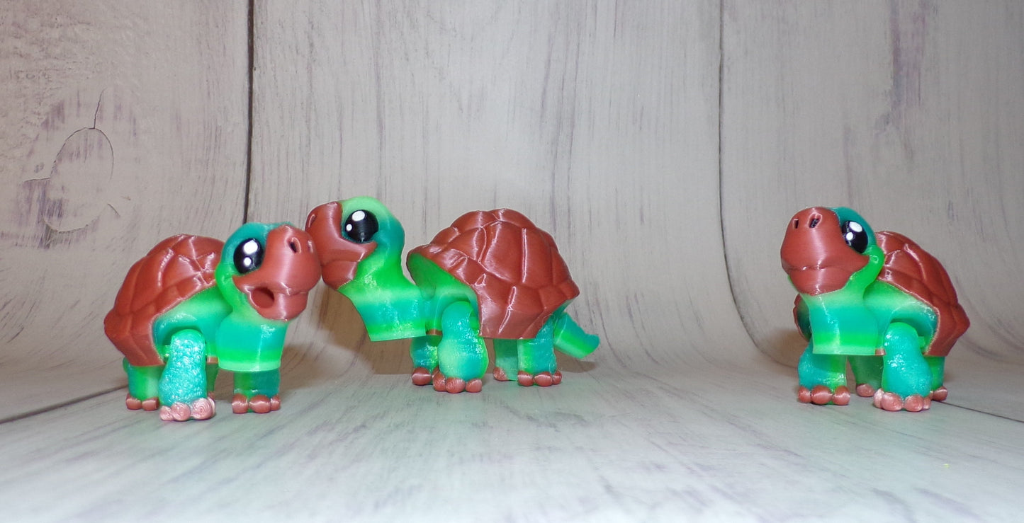 Mini Tortoise Fidget, 3D Printed Articulated Figurine - Wonderland 3D Printing