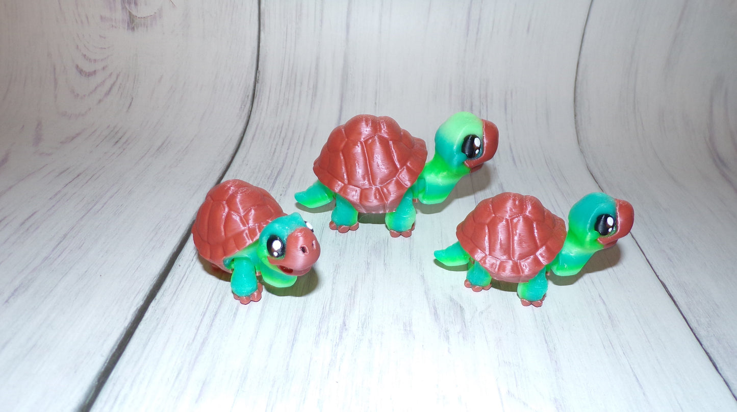 Mini Tortoise Fidget, 3D Printed Articulated Figurine - Wonderland 3D Printing