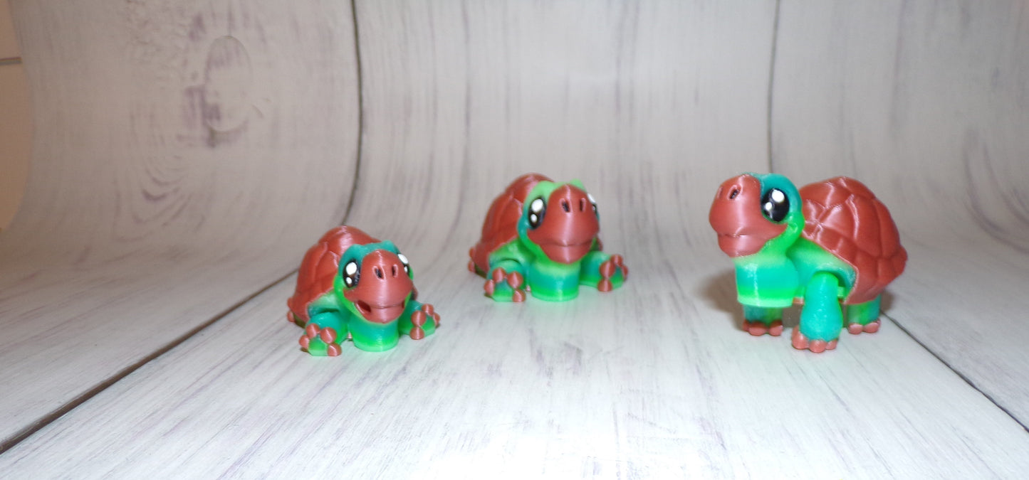 Mini Tortoise Fidget, 3D Printed Articulated Figurine - Wonderland 3D Printing