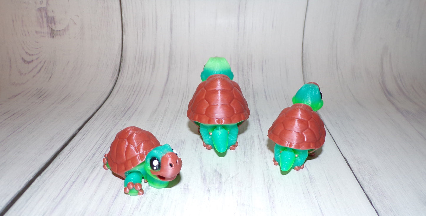 Mini Tortoise Fidget, 3D Printed Articulated Figurine - Wonderland 3D Printing