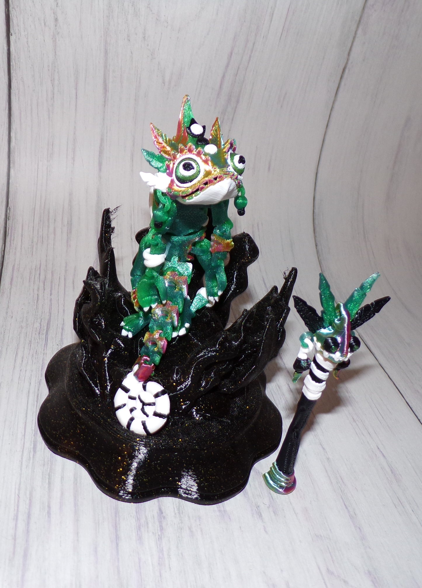 Shaman Chameleon 3d Printed Articulated Figurine - Wonderland 3D Printing