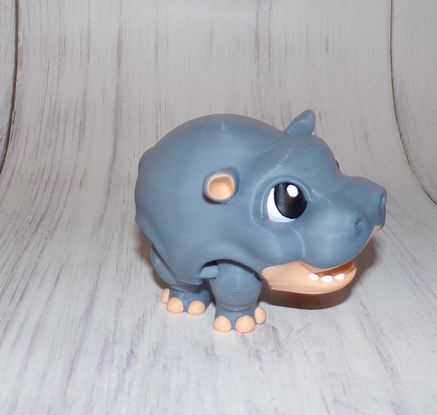 Hippo Puff Articulated 3d Printed Figurine - Wonderland 3D Printing