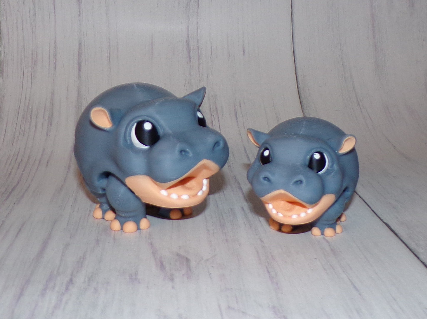 Hippo Puff Articulated 3d Printed Figurine - Wonderland 3D Printing