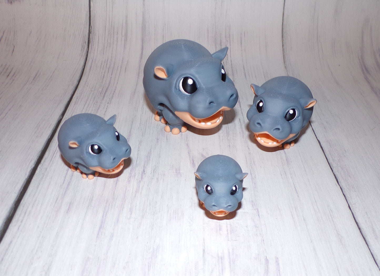 Hippo Puff Articulated 3d Printed Figurine - Wonderland 3D Printing