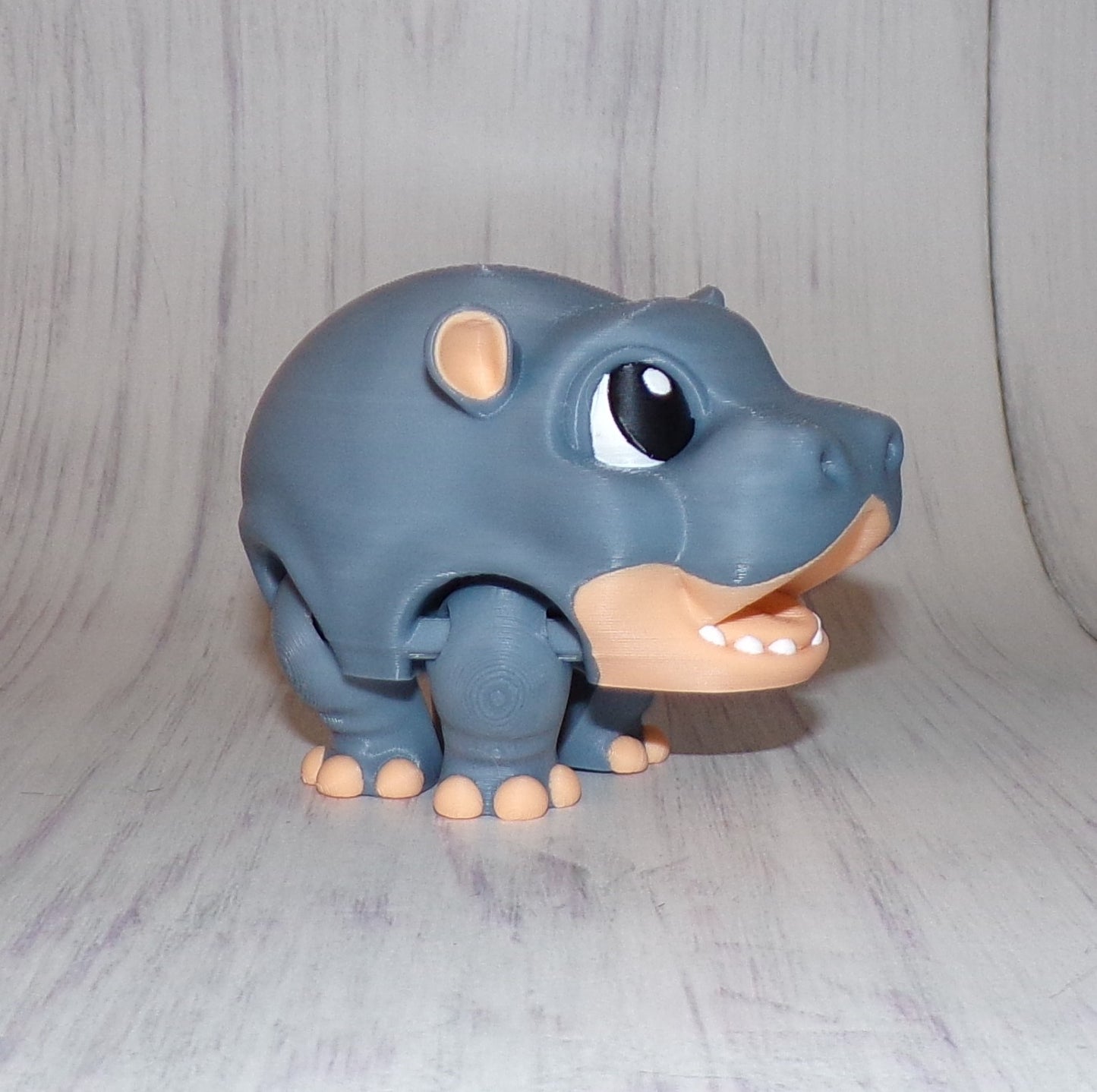 Hippo Puff Articulated 3d Printed Figurine - Wonderland 3D Printing