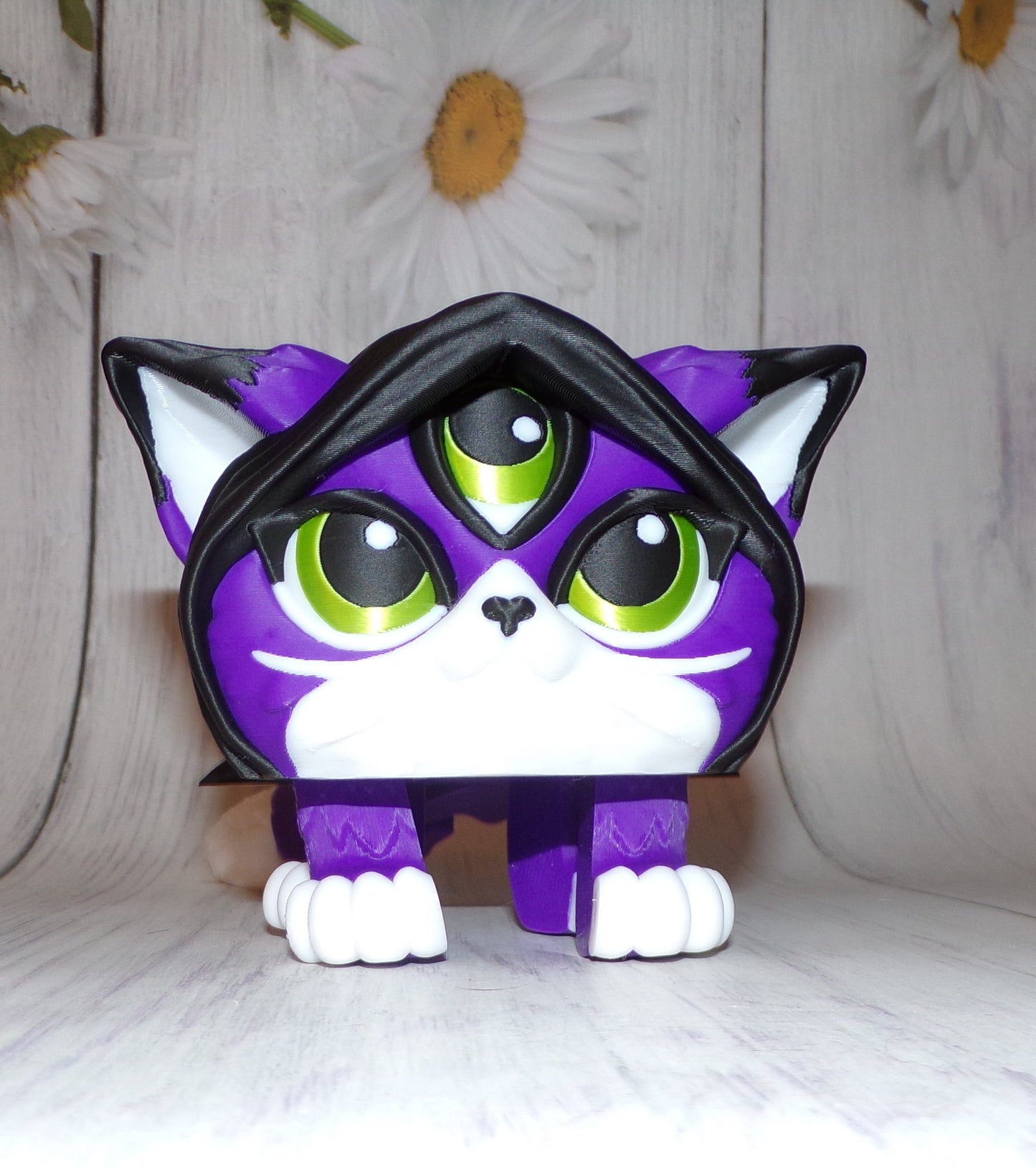 Mystic Cat Puff Articulated 3d Printed Figurine - Wonderland 3D Printing