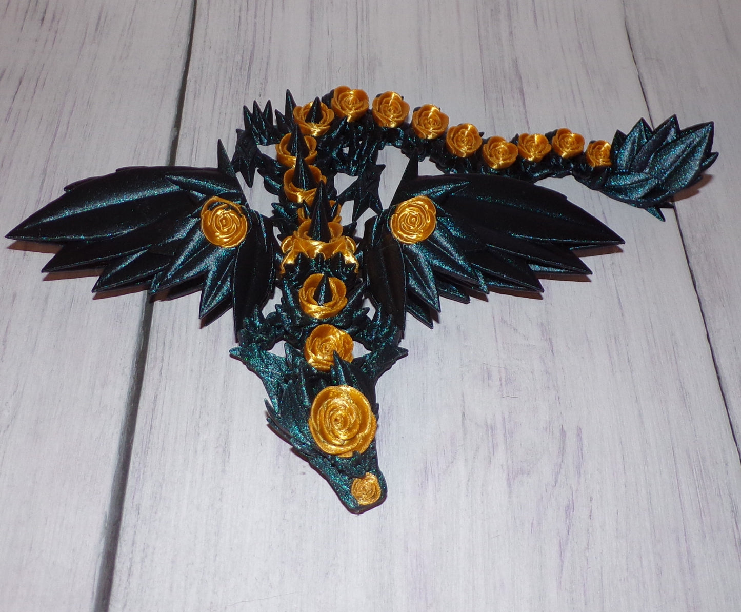 Rose Winged Dragon 3D Printed Articulated Figurine - Wonderland 3D Printing