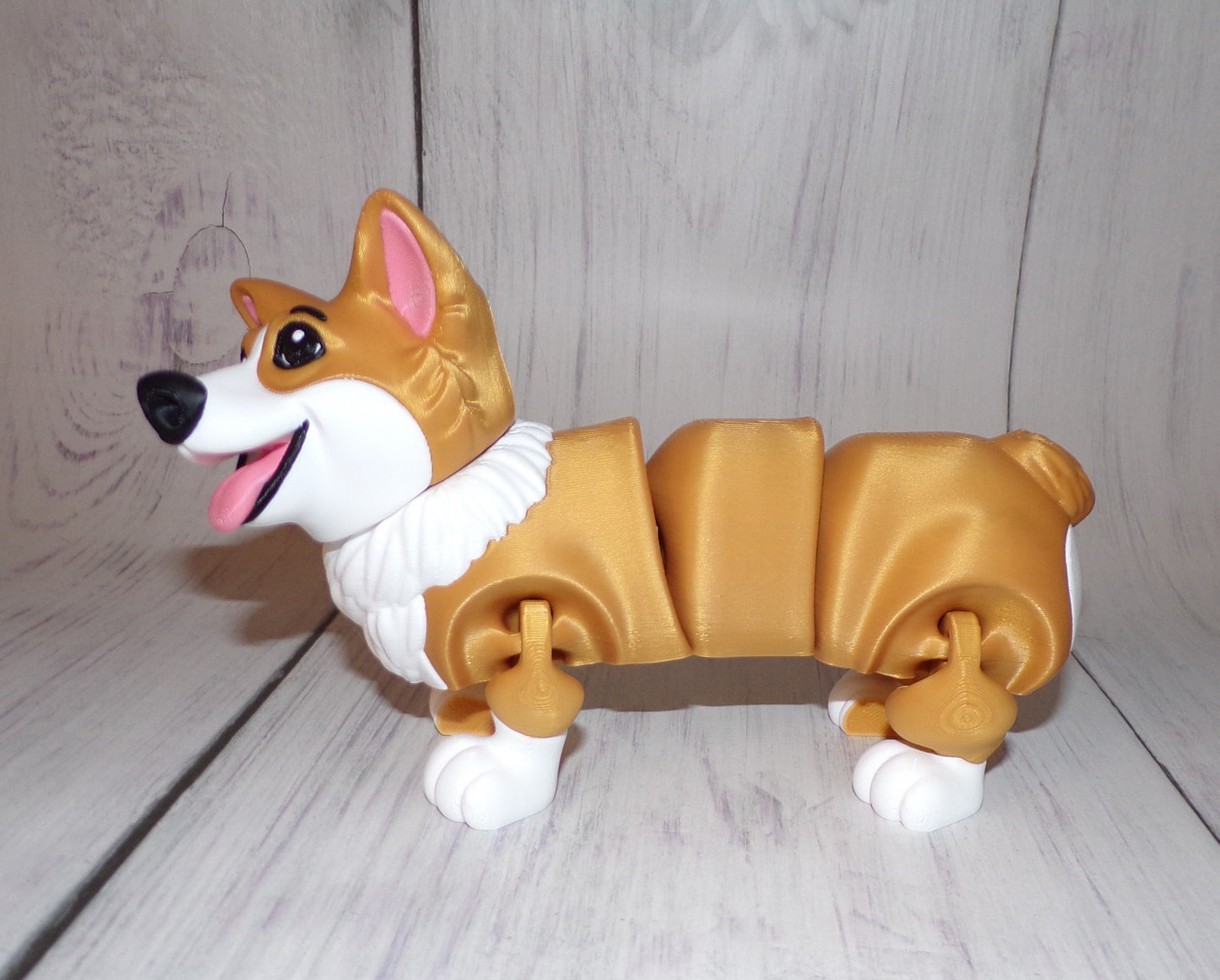 Corgi 3D Printed Articulated Figurine - Wonderland 3D Printing