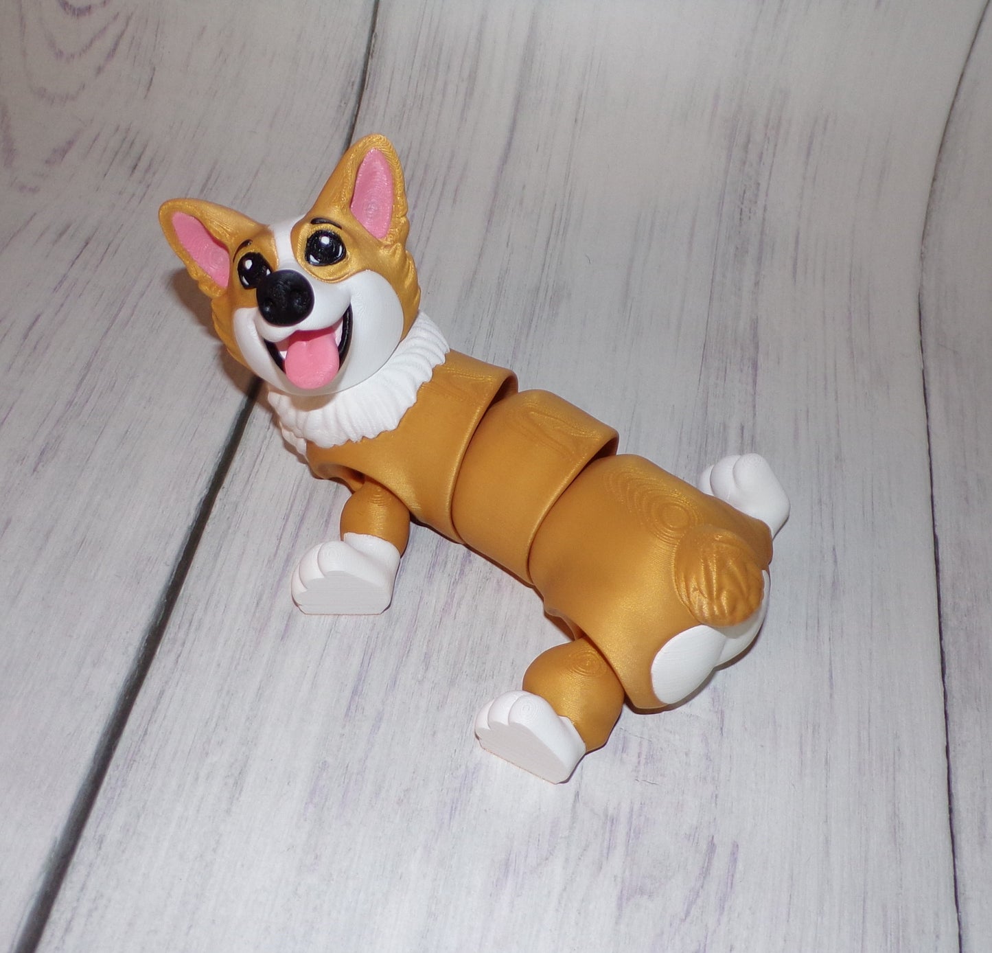Corgi 3D Printed Articulated Figurine - Wonderland 3D Printing