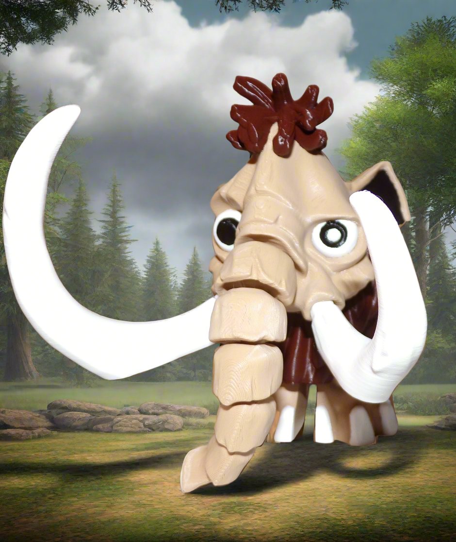 Mammoth 3d printed Articulated Figurine - Wonderland 3D Printing