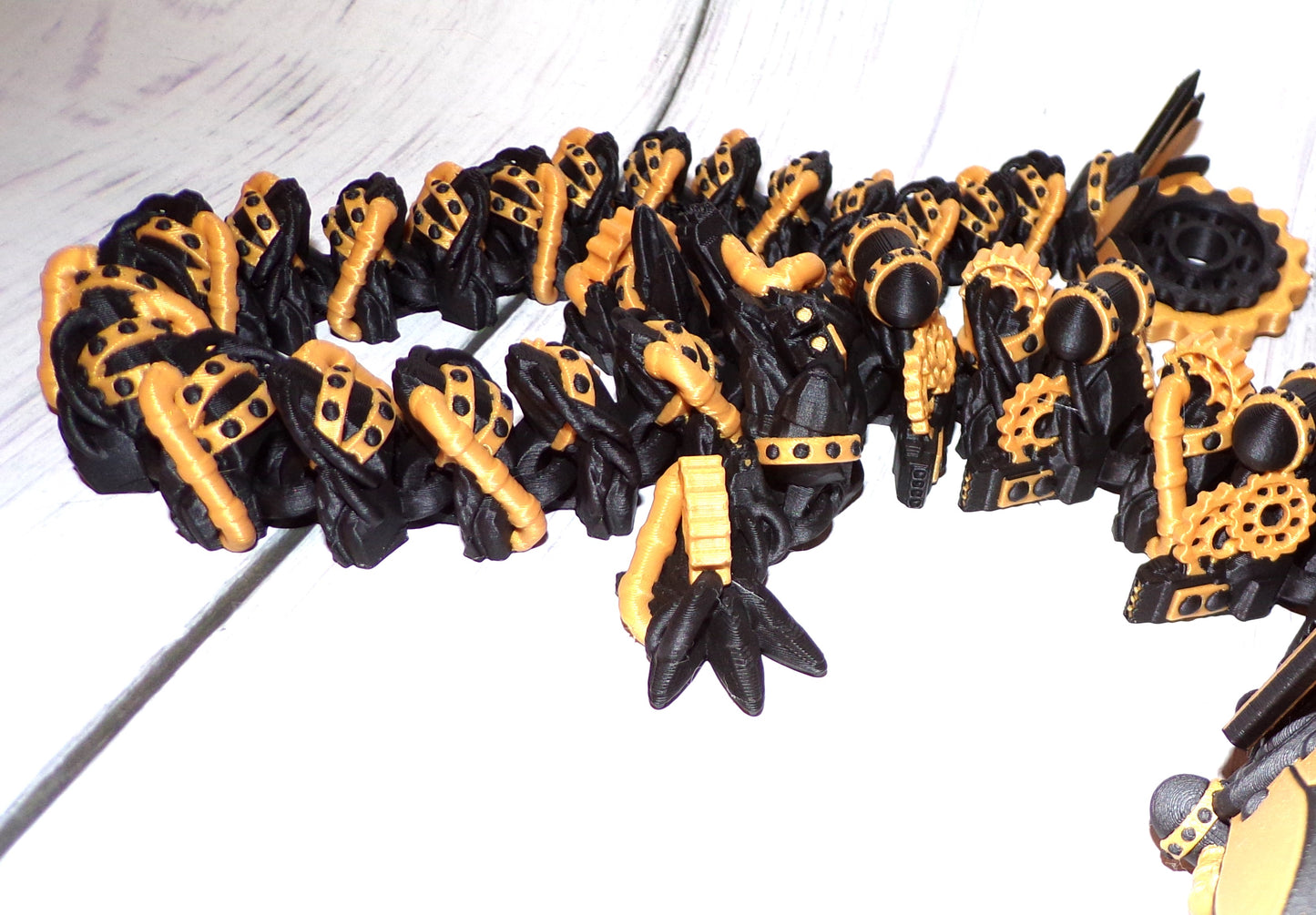 Steam Punk Dragon: 3D Printed Articulated Fidget Toy-Available in Winged or Wingless - Wonderland 3D Printing