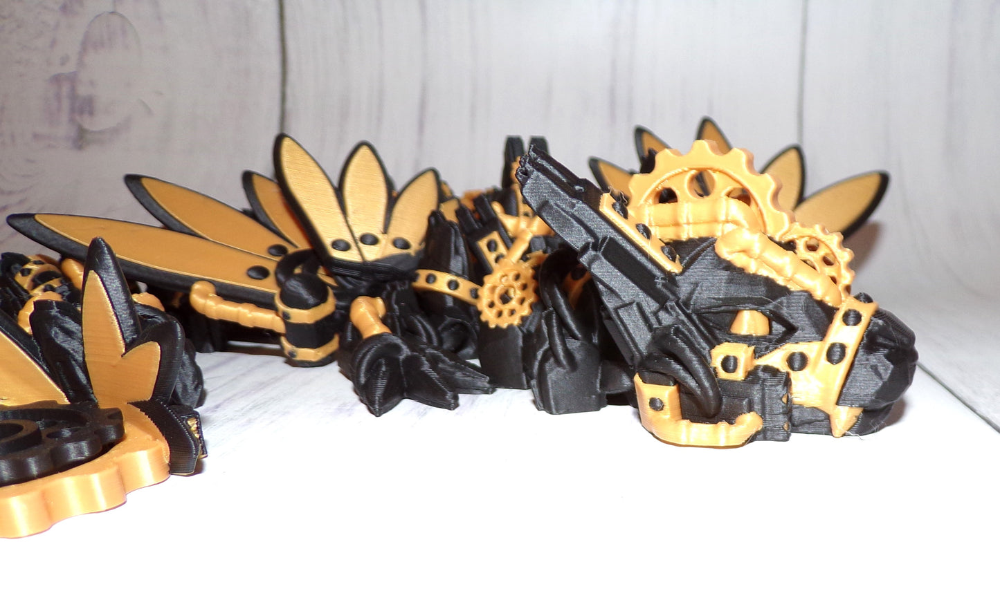 Steam Punk Dragon: 3D Printed Articulated Fidget Toy-Available in Winged or Wingless - Wonderland 3D Printing