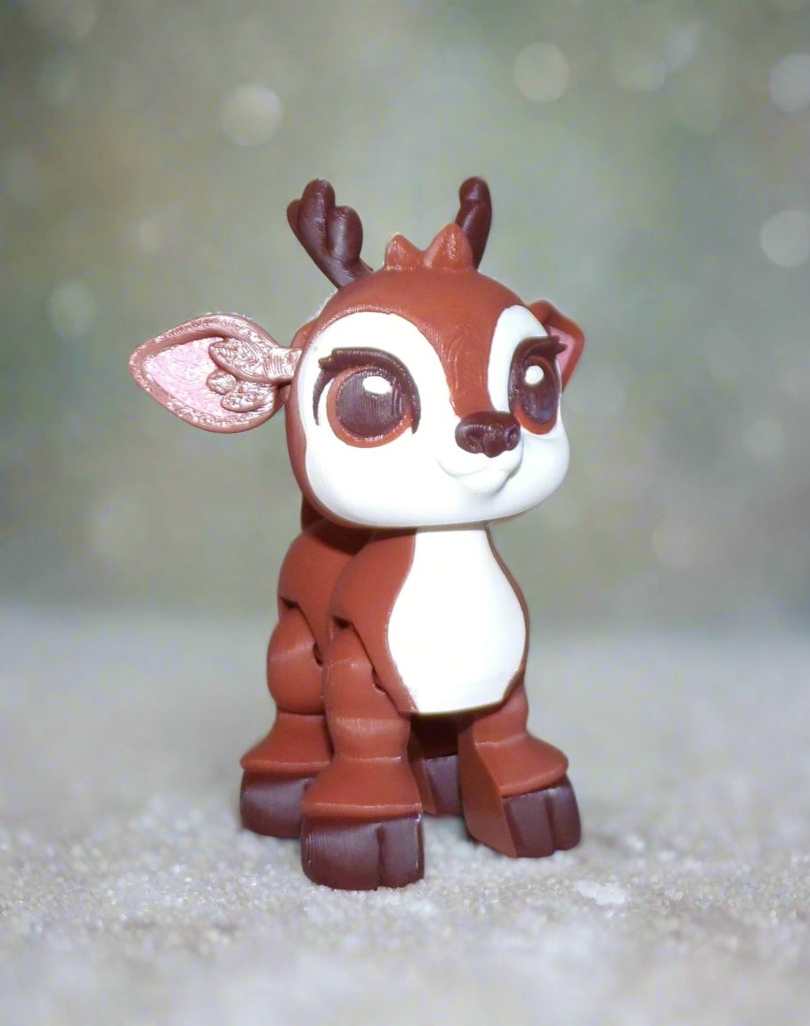 Reindeer 3D Printed Articulated Figurine - Wonderland 3D Printing