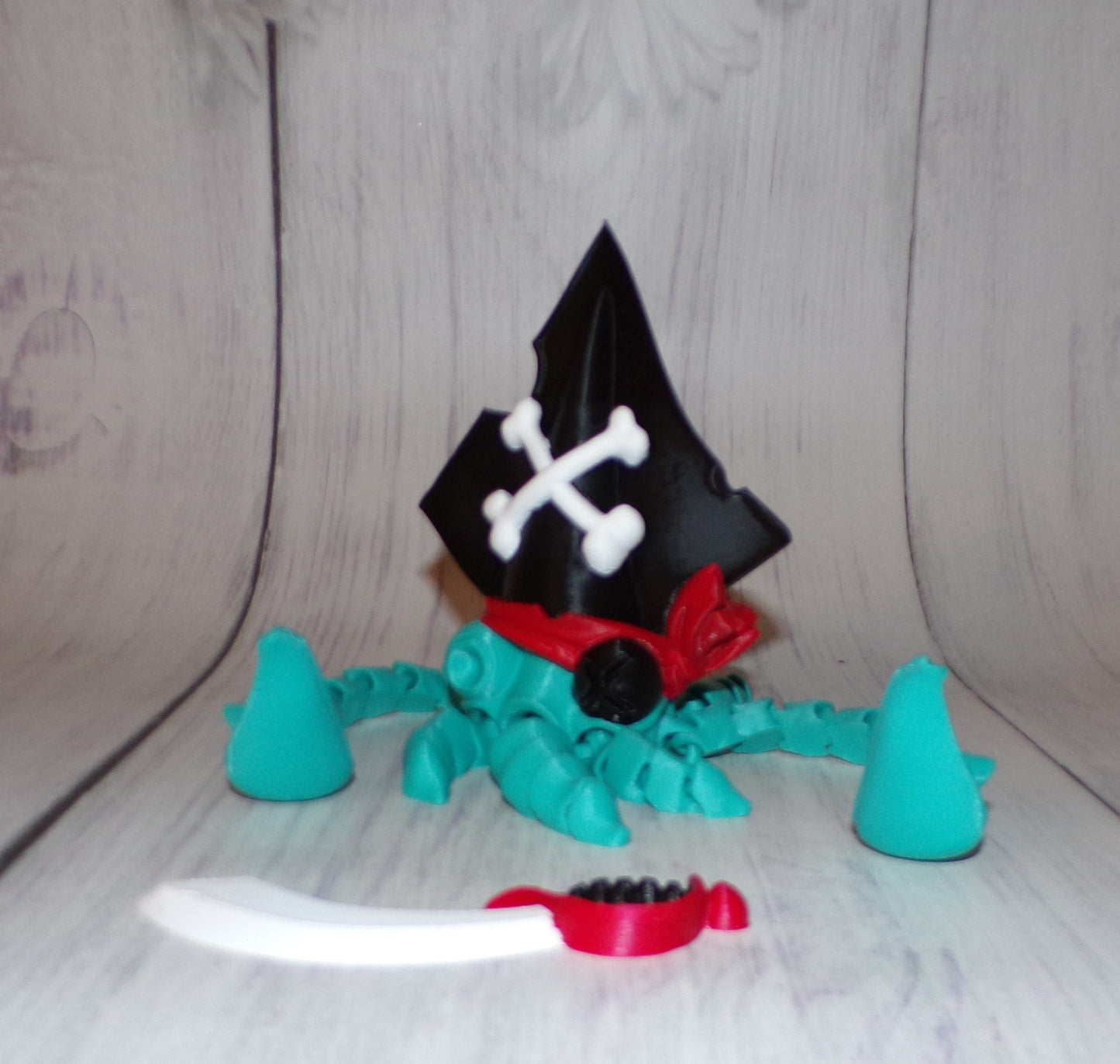 Pirate Squid 3d printed Articulated Figurine - Wonderland 3D Printing