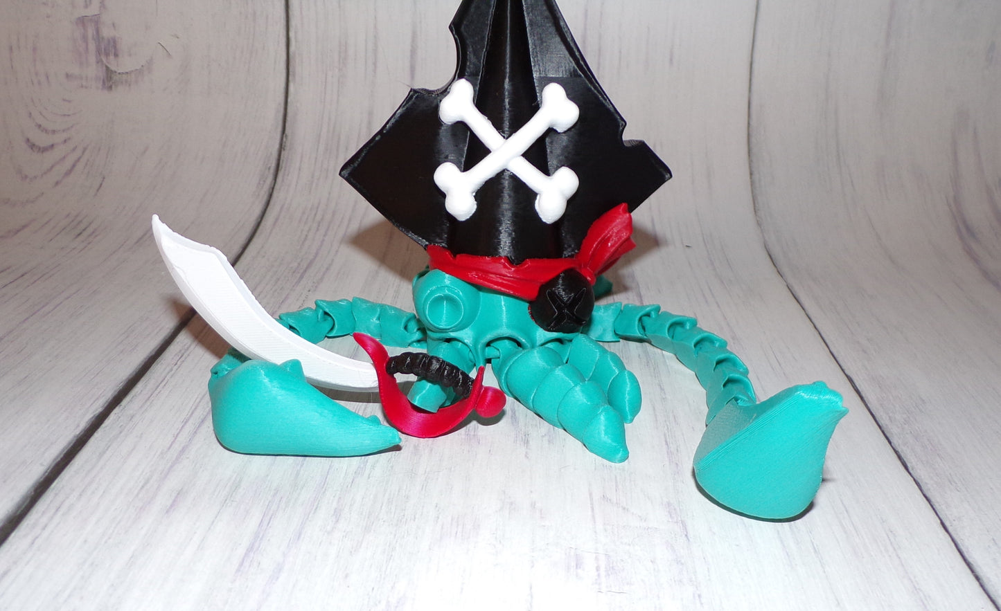 Pirate Squid 3d printed Articulated Figurine - Wonderland 3D Printing