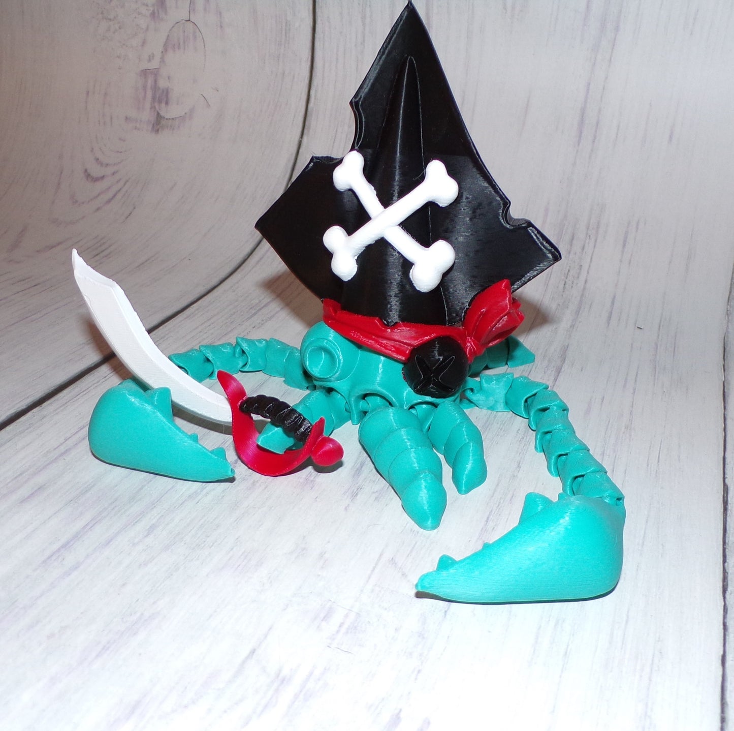Pirate Squid 3d printed Articulated Figurine - Wonderland 3D Printing