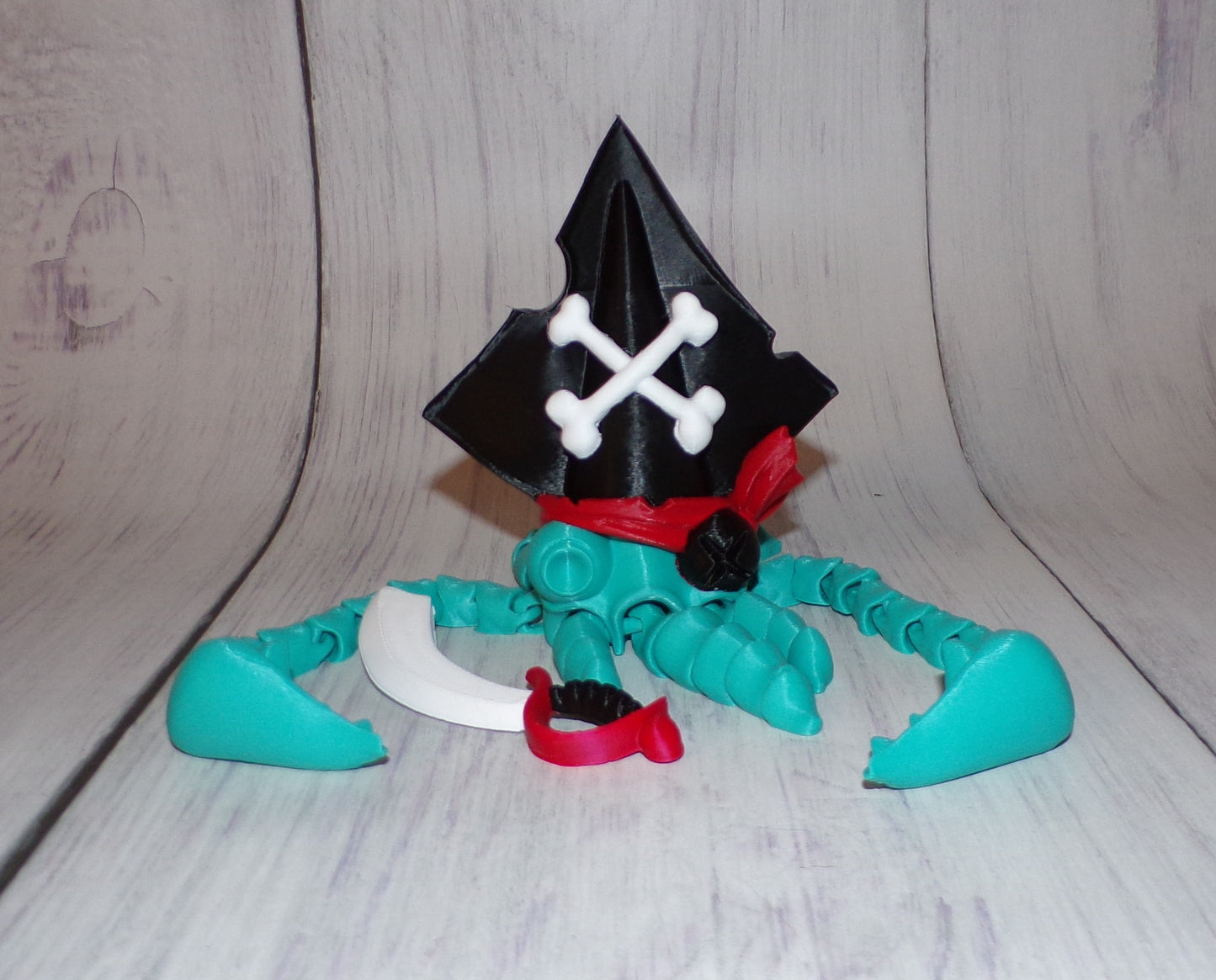 Pirate Squid 3d printed Articulated Figurine - Wonderland 3D Printing