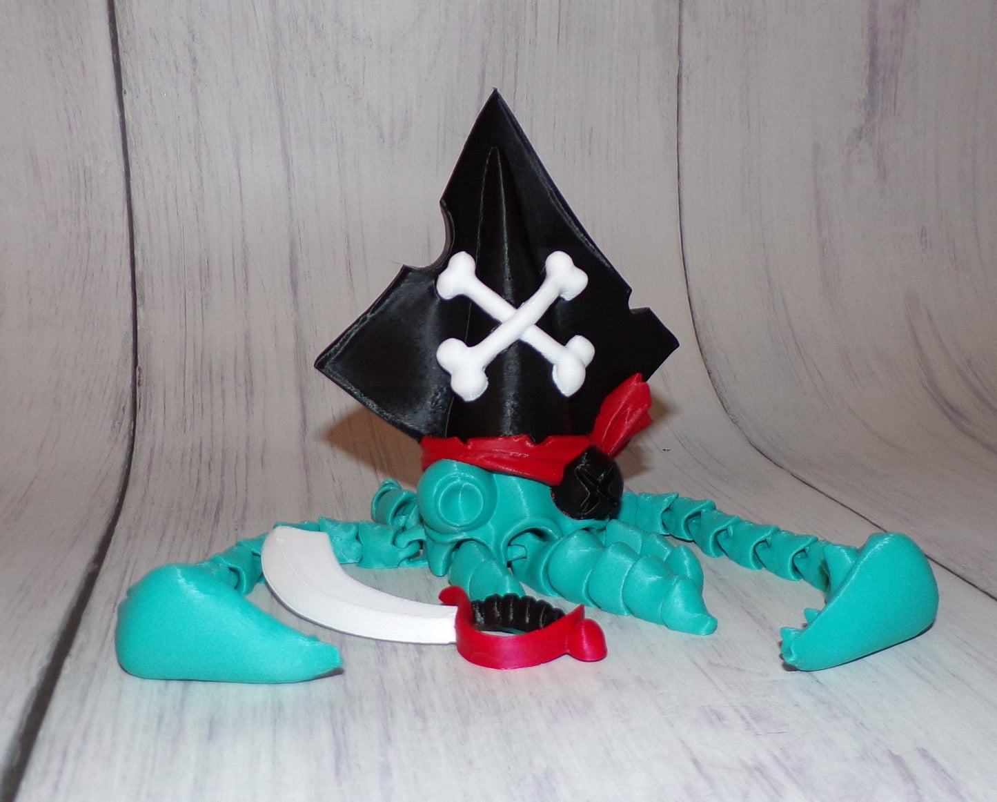 Pirate Squid 3d printed Articulated Figurine - Wonderland 3D Printing