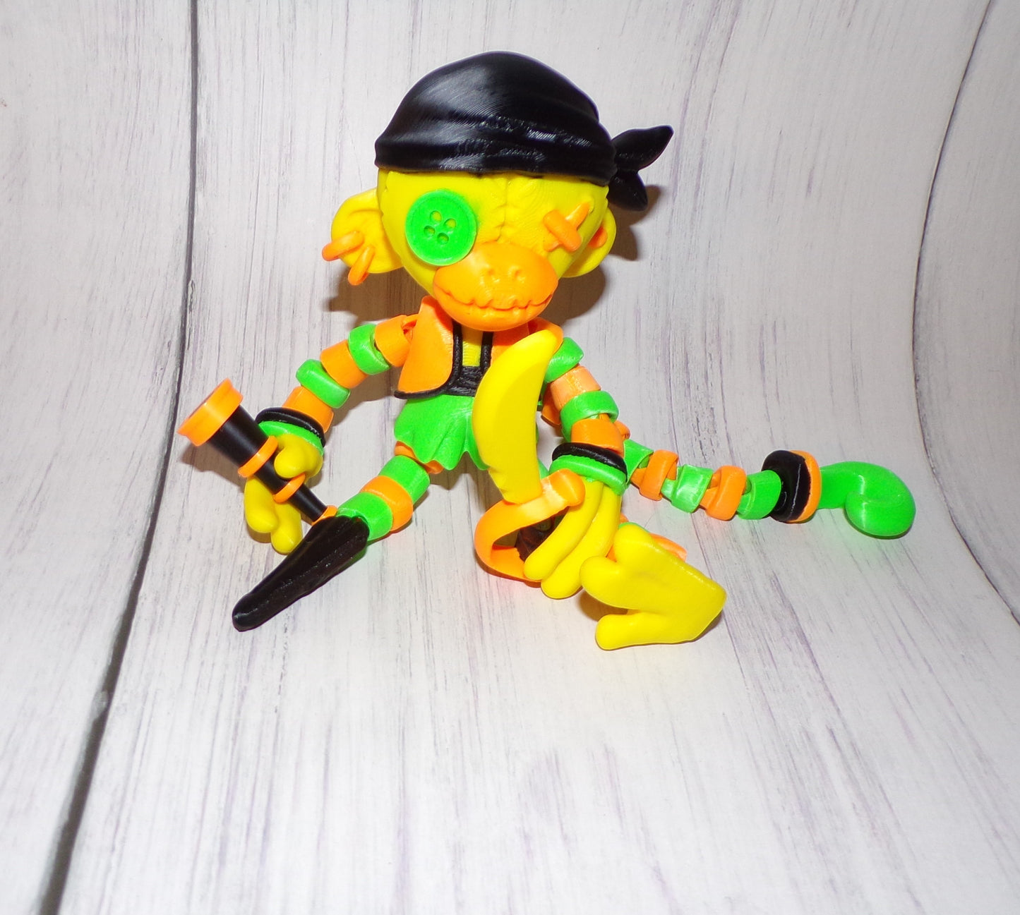 Pirate Monkey 3d printed Articulated Figurine - Wonderland 3D Printing
