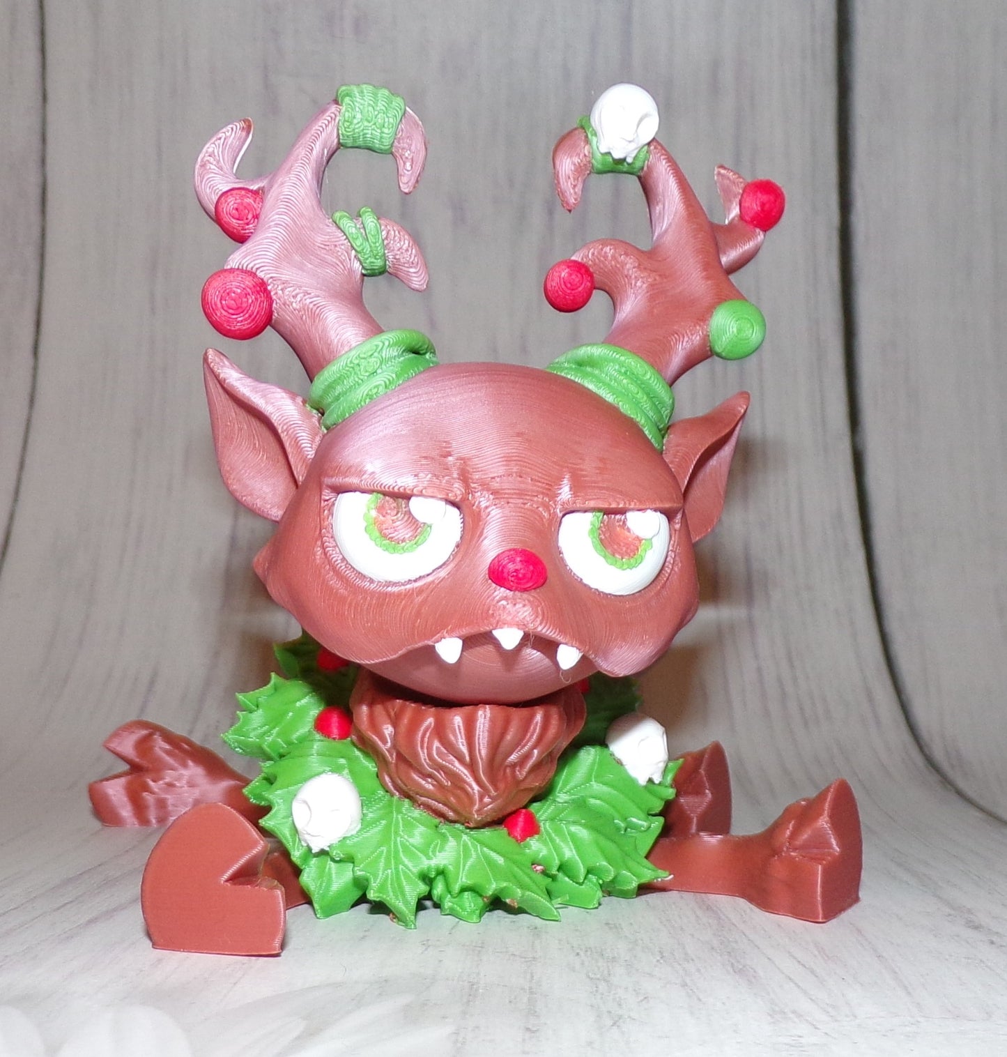 Mad Reindeer 3d printed Articulated Figurine - Wonderland 3D Printing