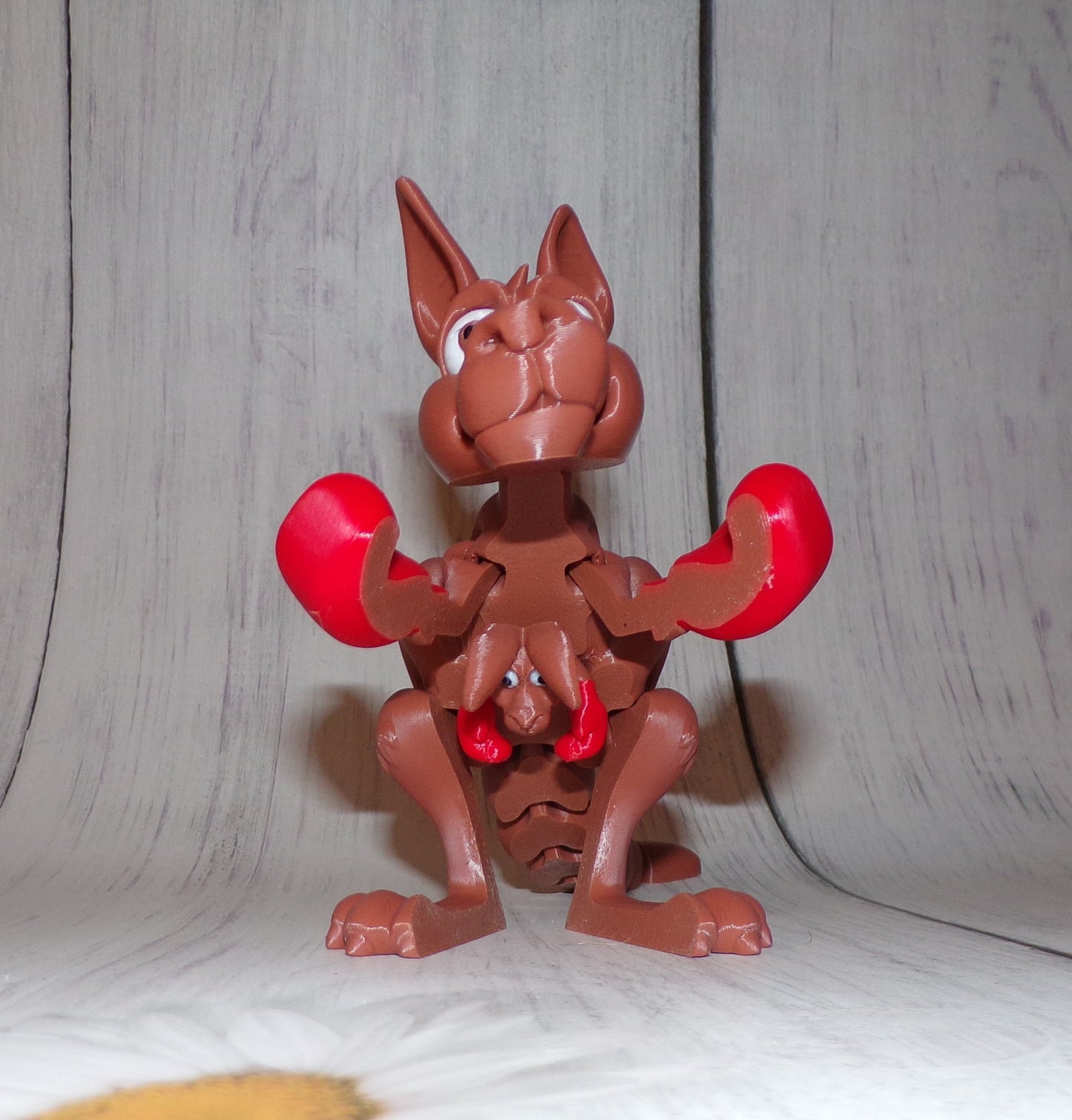 Kangaroo with Joey 3D Printed Articulated Figurine - Wonderland 3D Printing