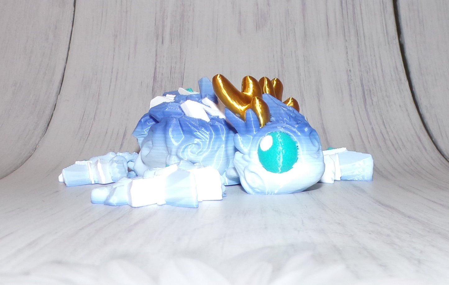 Snow Turtle 3d printed Articulated Figurine - Wonderland 3D Printing