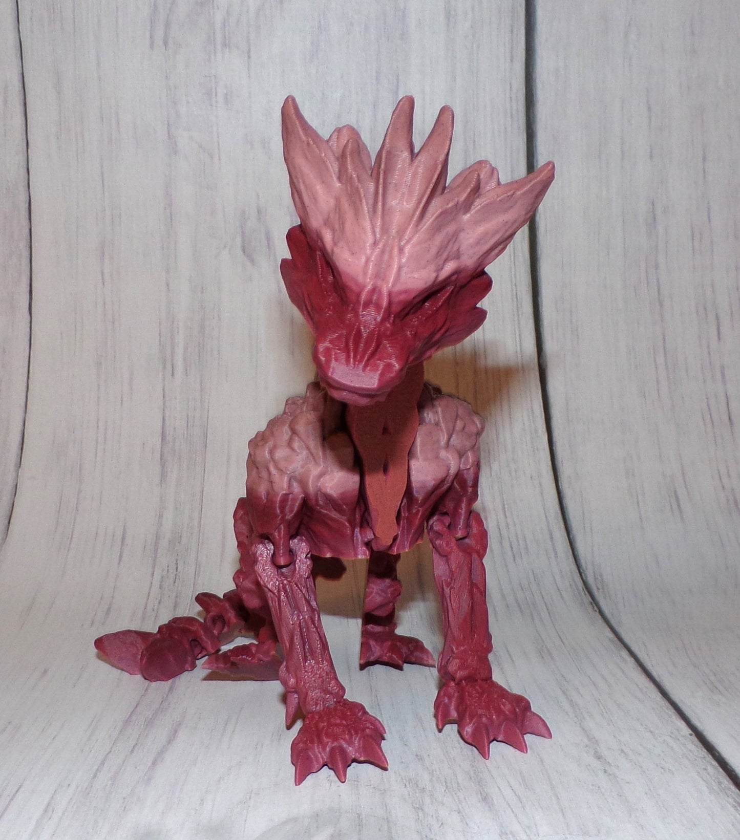 Stone Dragon wingless 3d printed Articulated Figurine - Wonderland 3D Printing