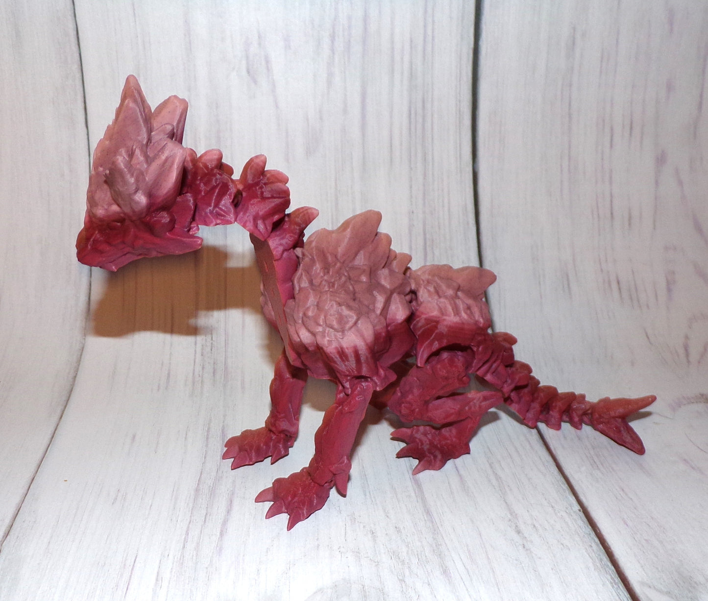 Stone Dragon wingless 3d printed Articulated Figurine - Wonderland 3D Printing