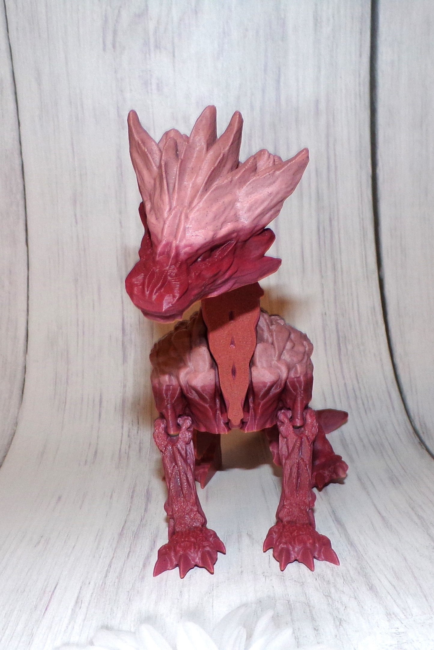 Stone Dragon wingless 3d printed Articulated Figurine - Wonderland 3D Printing