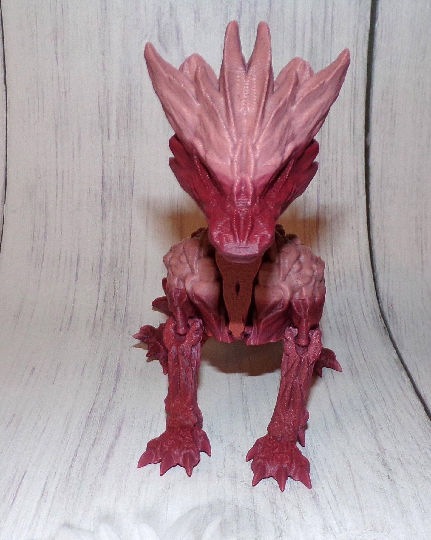 Stone Dragon wingless 3d printed Articulated Figurine - Wonderland 3D Printing