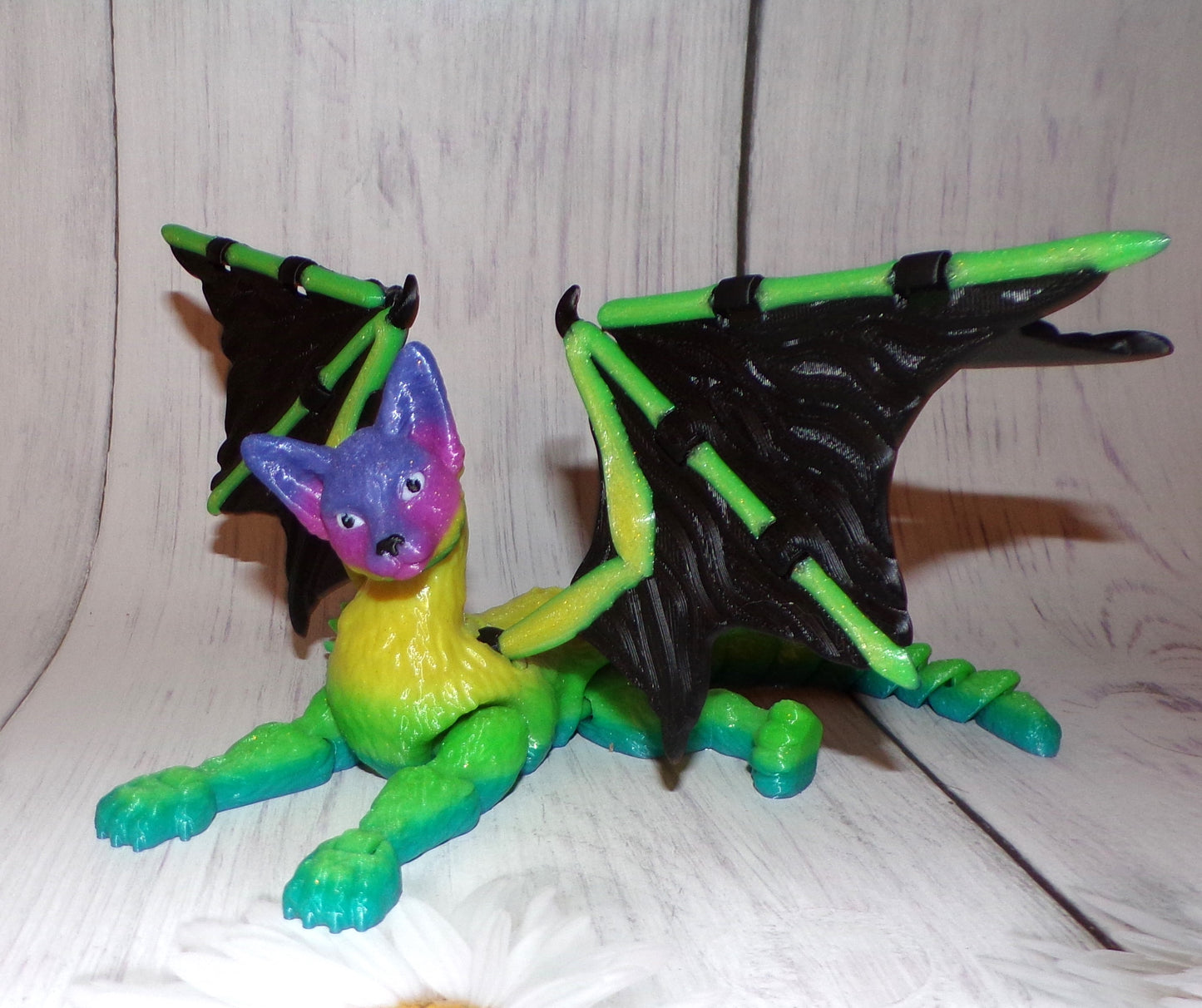 Cat Dragon 3d Printed Articulated Figurine - Wonderland 3D Printing