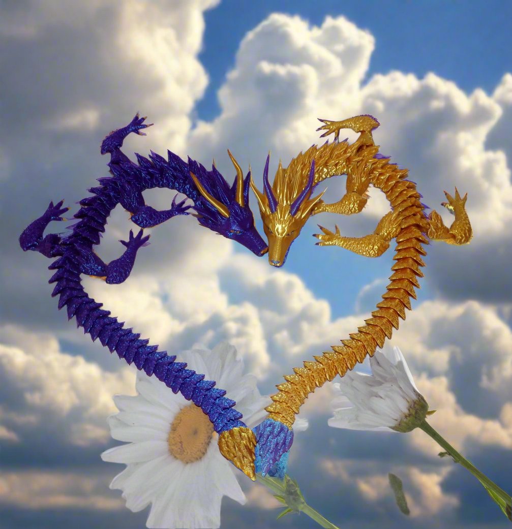Furry Dragon Articulated 3d Printed - Wonderland 3D Printing