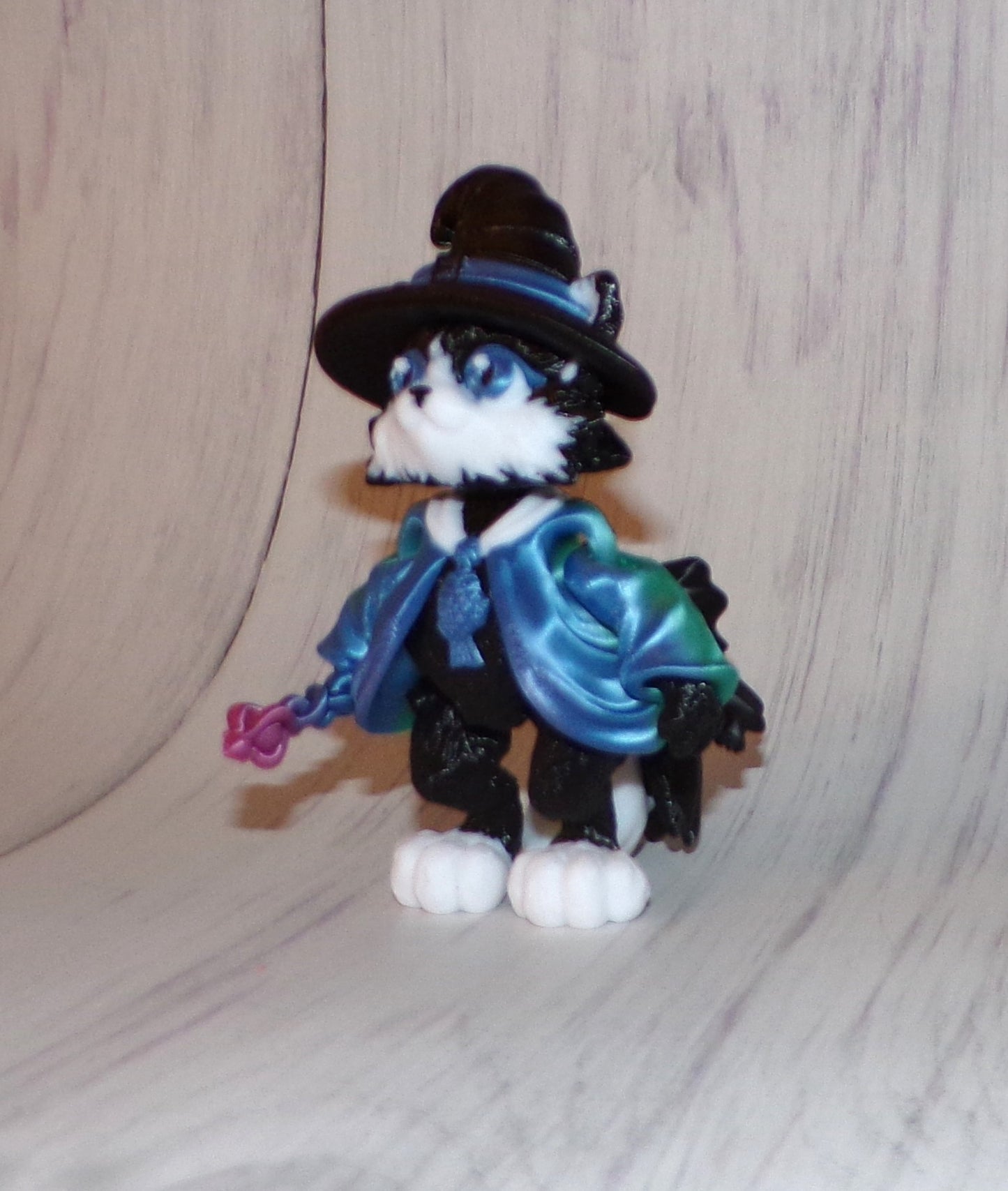 Wizard Cat 3d Printed Articulated Figurine - Wonderland 3D Printing