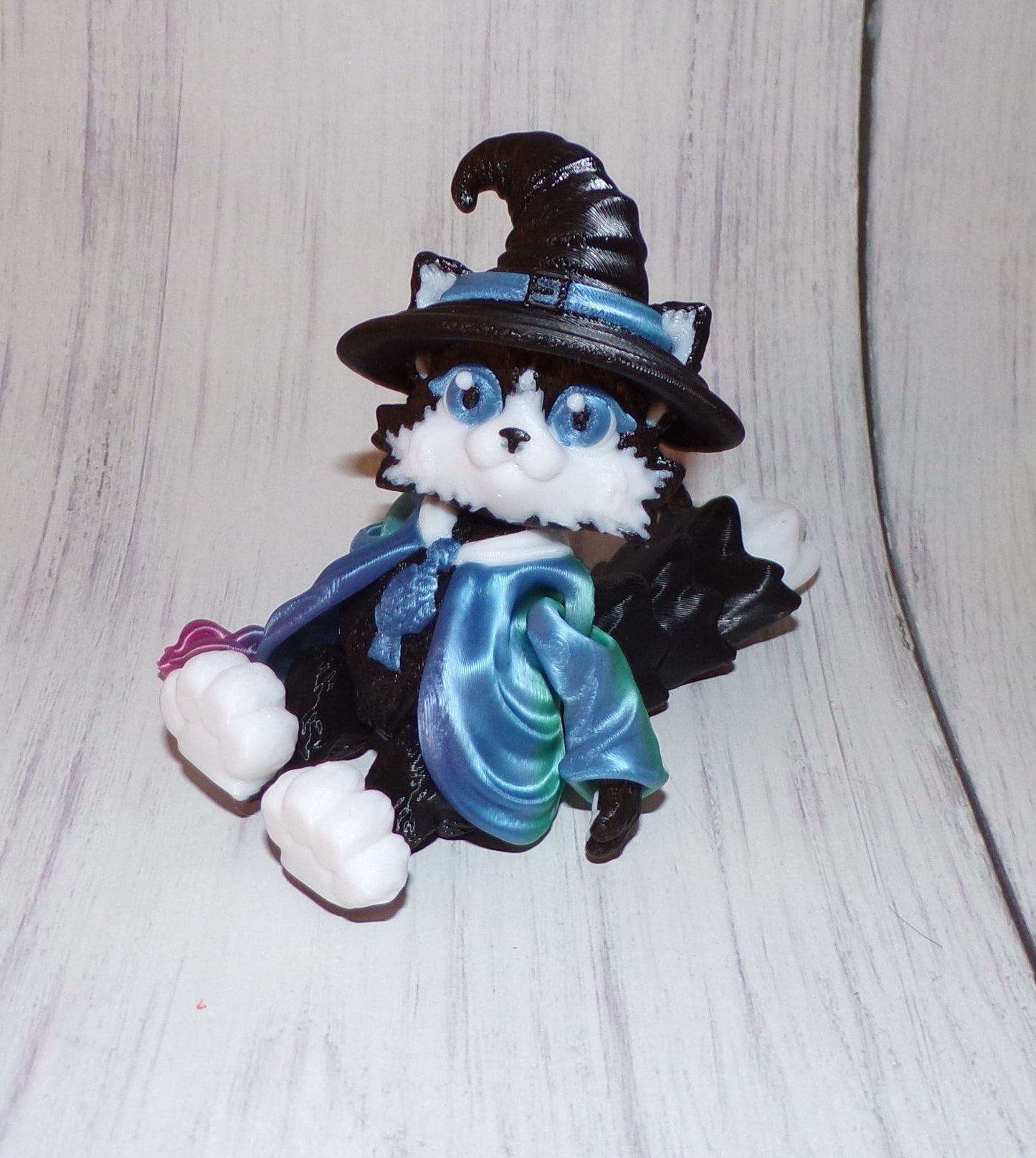 Wizard Cat 3d Printed Articulated Figurine - Wonderland 3D Printing