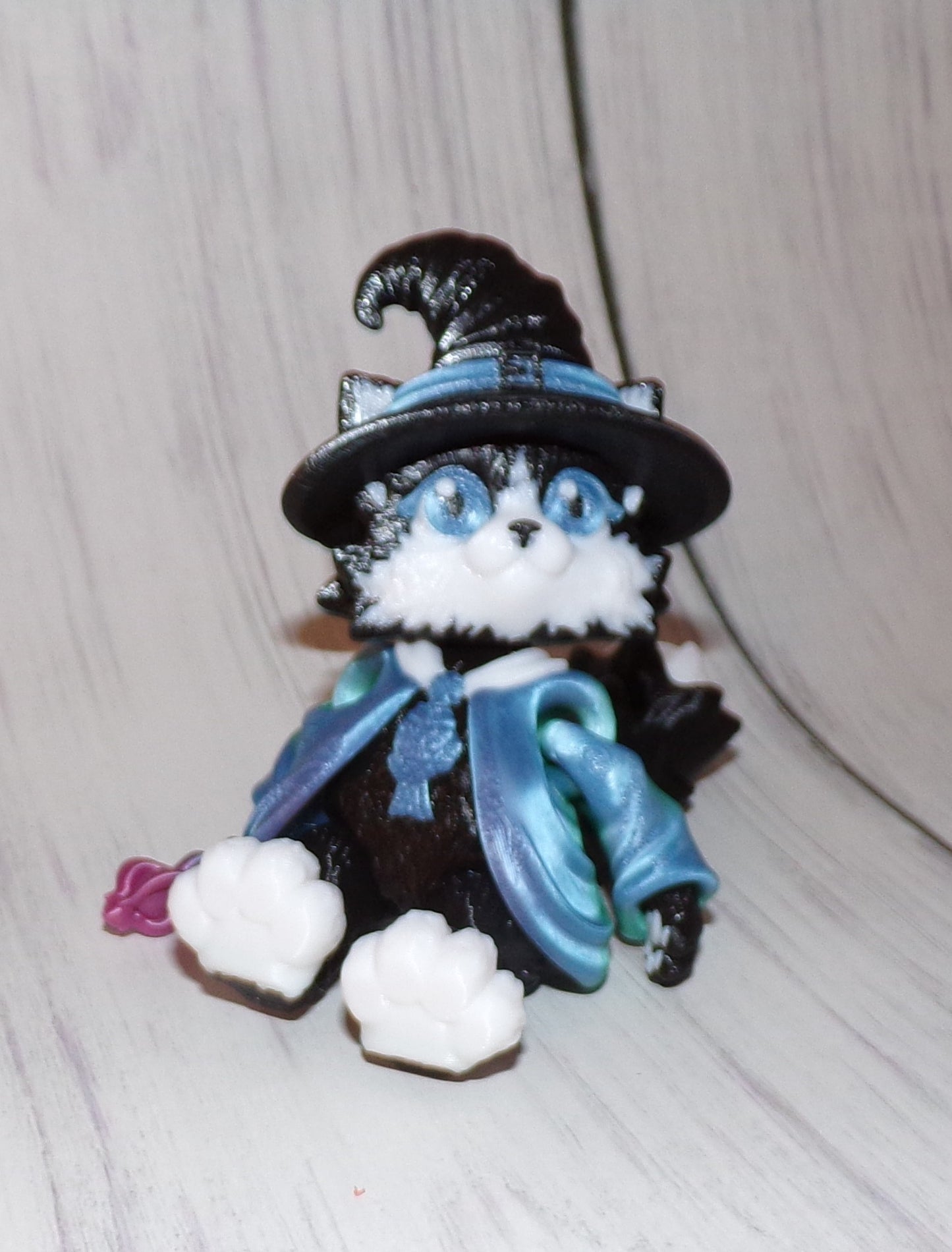 Wizard Cat 3d Printed Articulated Figurine - Wonderland 3D Printing