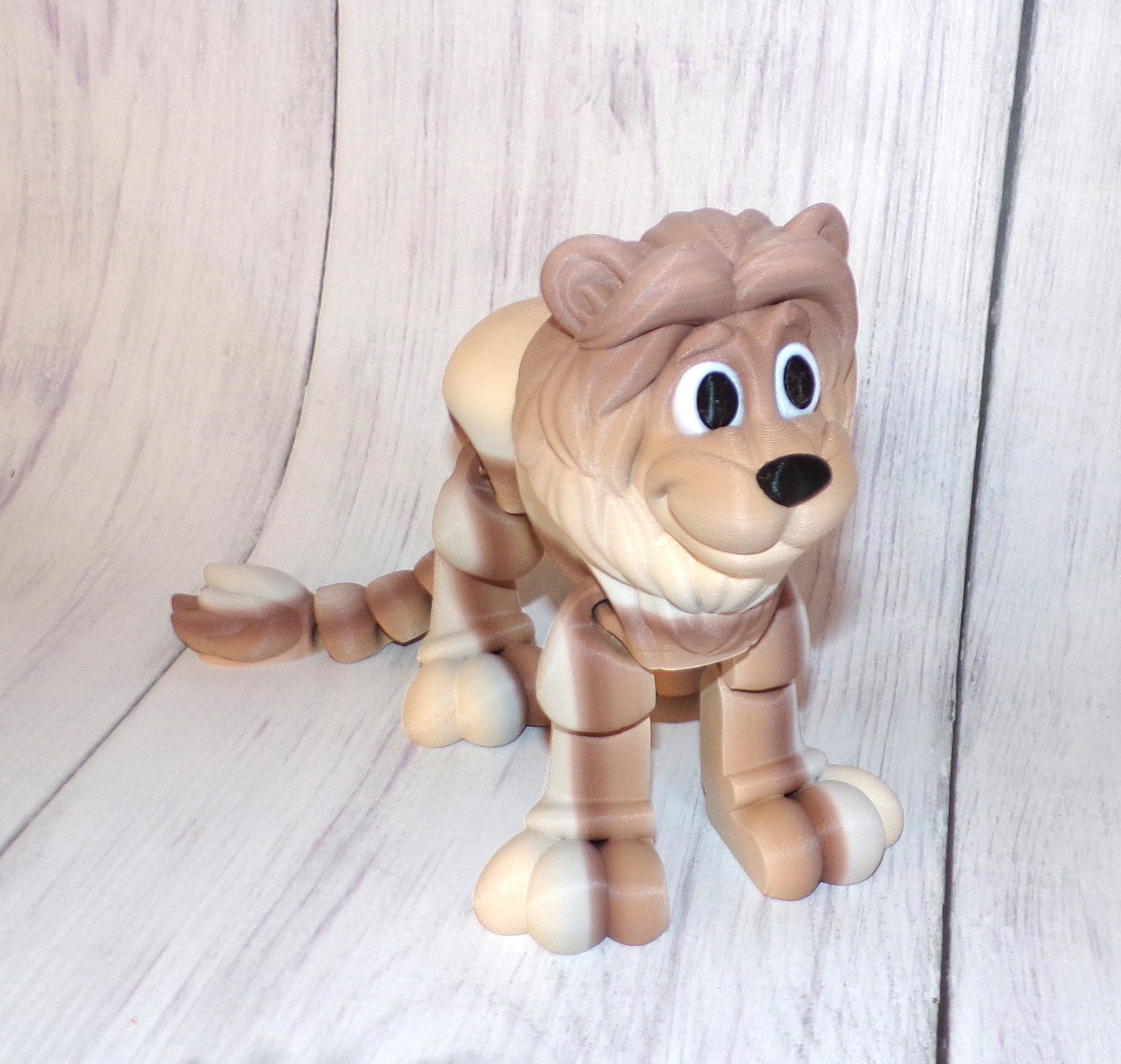 Lion 3D Printed Articulated Figurine - Wonderland 3D Printing