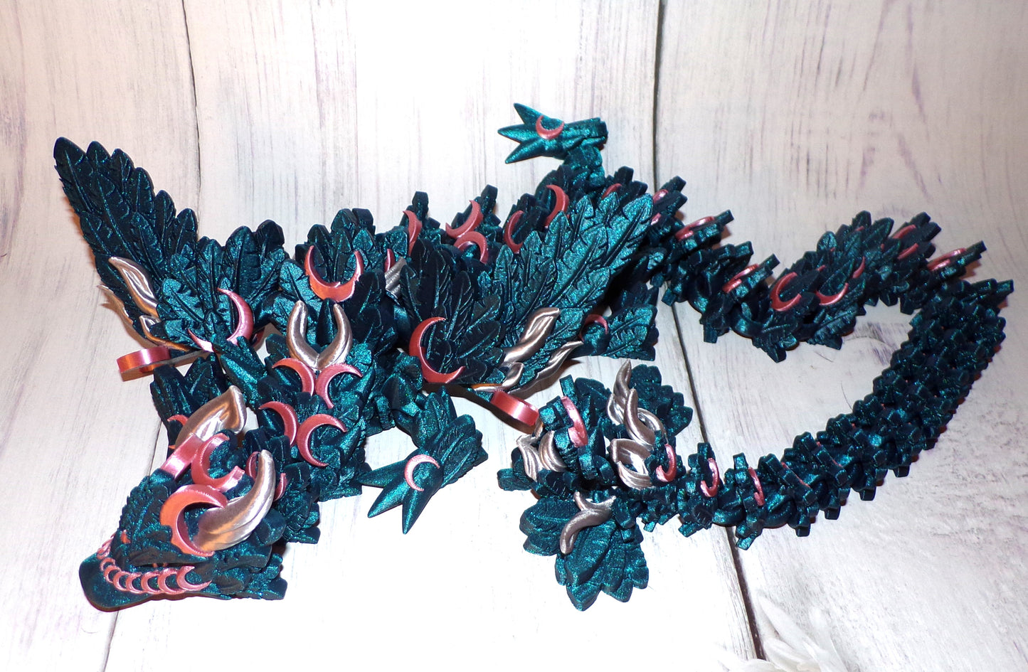 Lunar Dragon: 3D Printed Articulated Fidget Toy - Wonderland 3D Printing