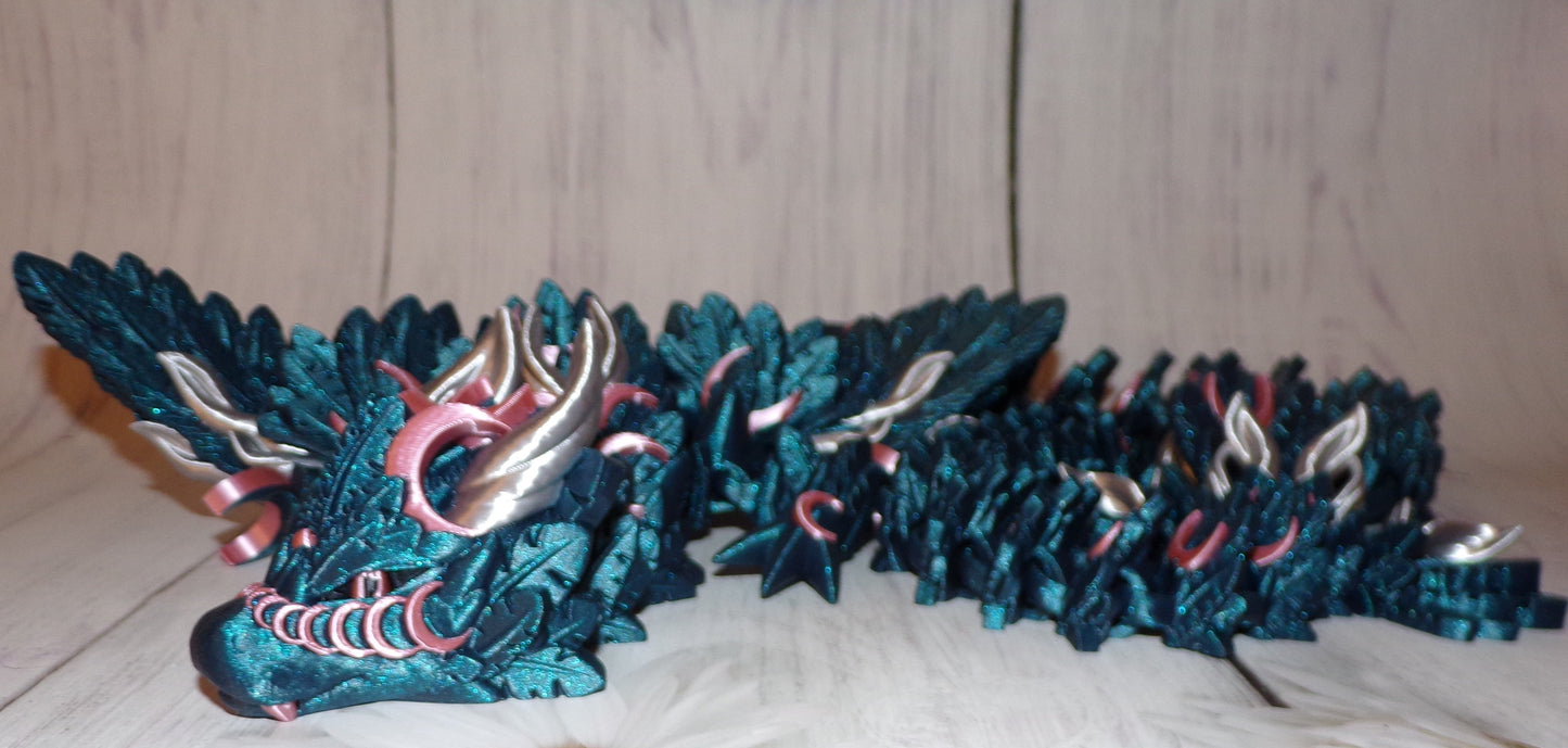 Lunar Dragon: 3D Printed Articulated Fidget Toy - Wonderland 3D Printing
