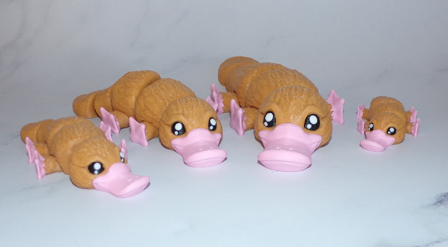 Baby Platypus: 3D Printed Articulated Figurine - Wonderland 3D Printing
