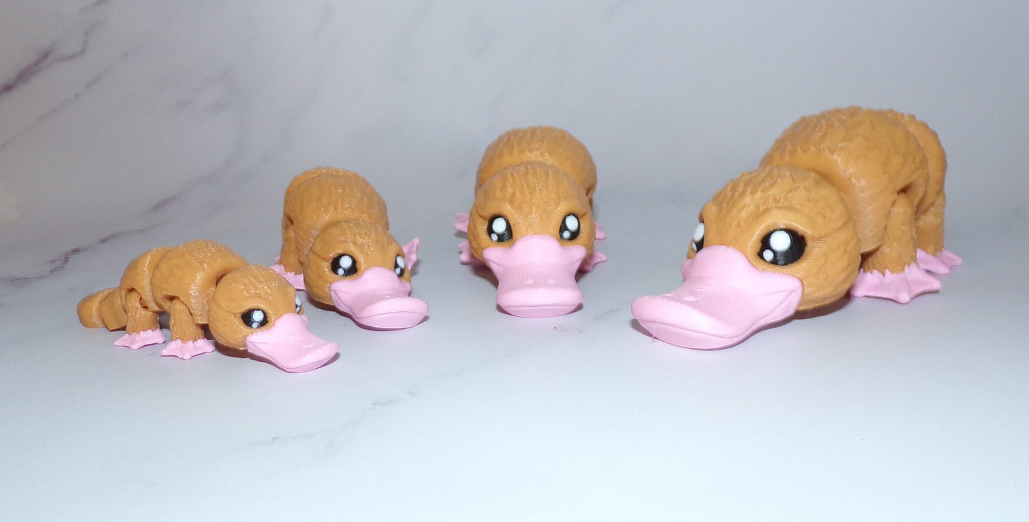 Baby Platypus: 3D Printed Articulated Figurine - Wonderland 3D Printing