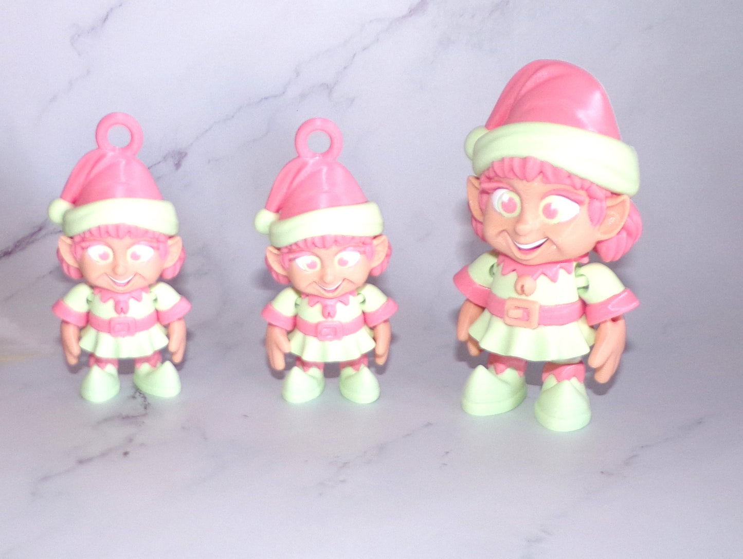 Elves Set of 2 - Boy and Girl Elves,3D Printed Articulated Figurine also offered in Ornaments - Wonderland 3D Printing