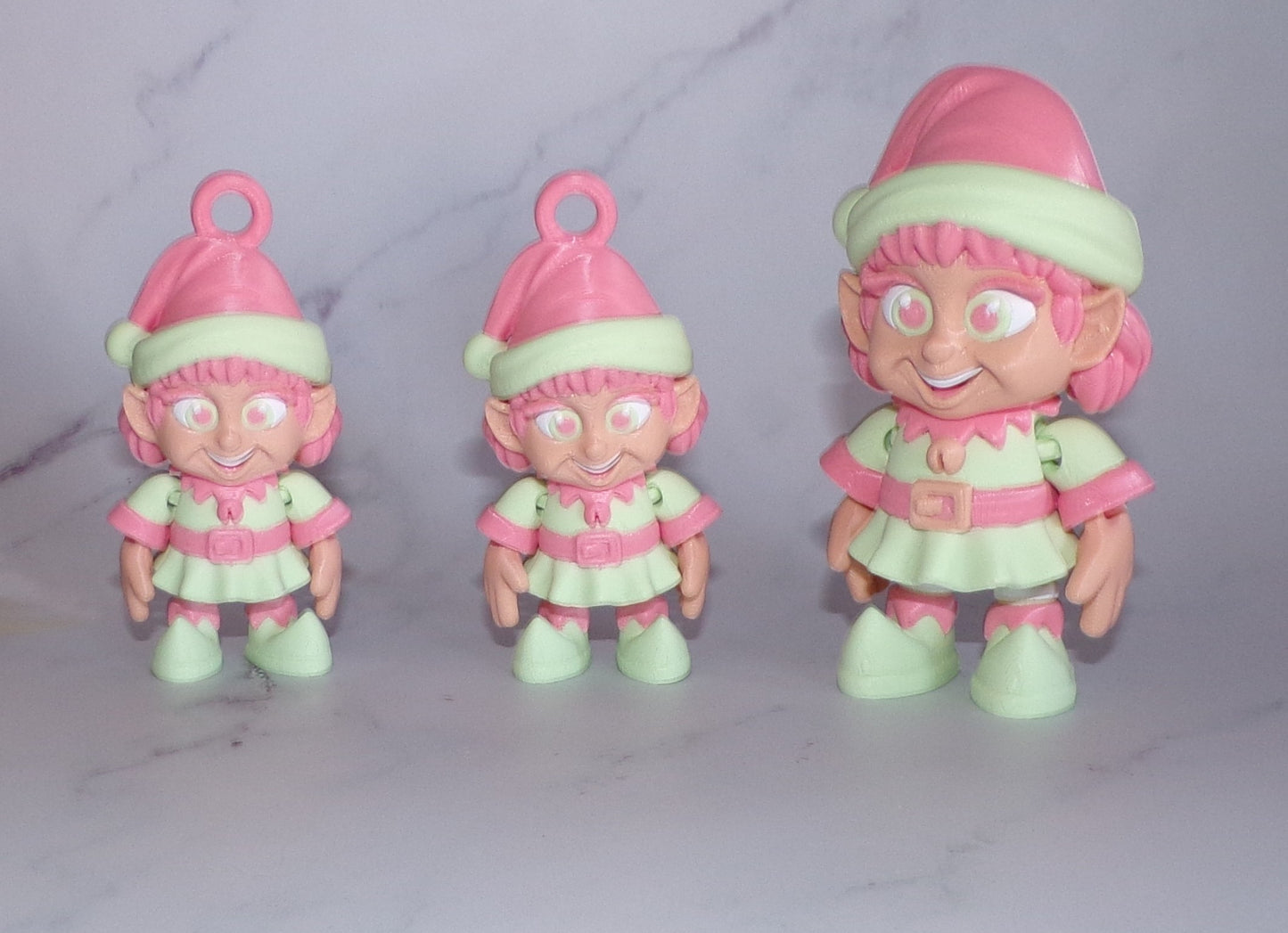 Elves Set of 2 - Boy and Girl Elves,3D Printed Articulated Figurine also offered in Ornaments - Wonderland 3D Printing