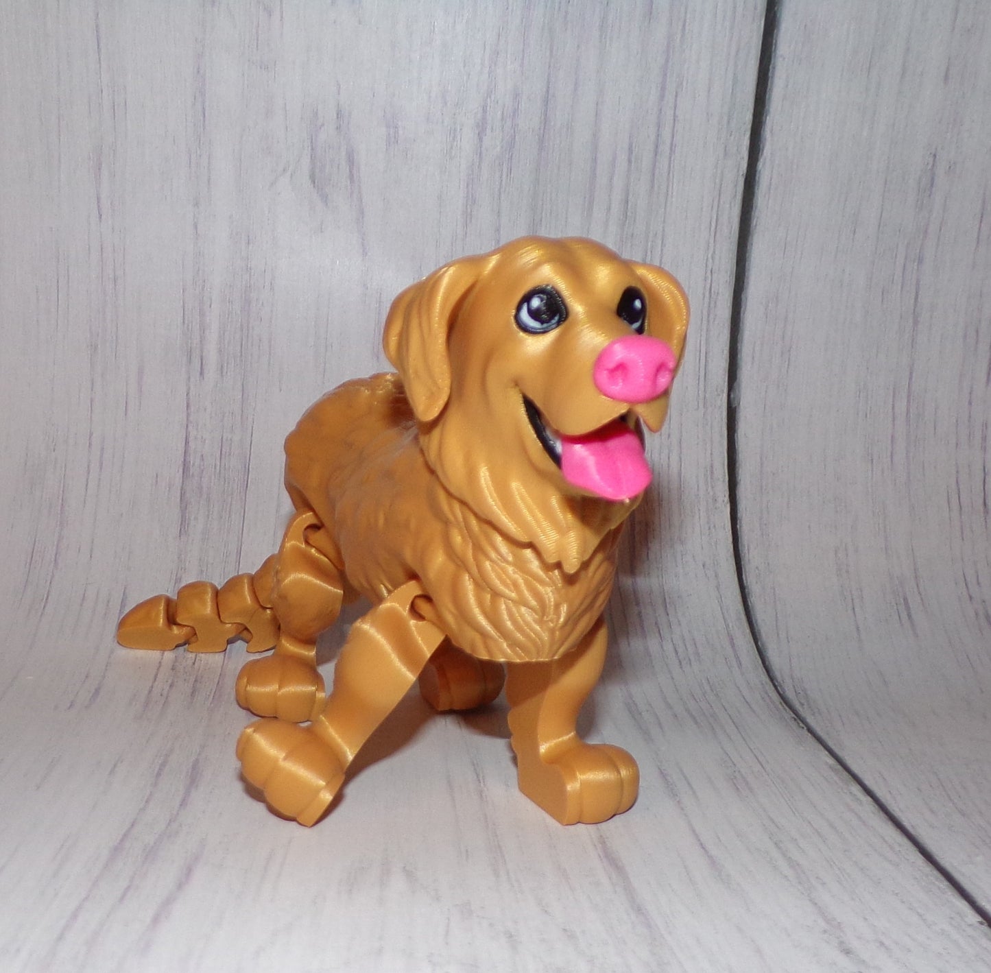 Golden Retriever:3D Printed Articulated Golden Retriever - Wonderland 3D Printing