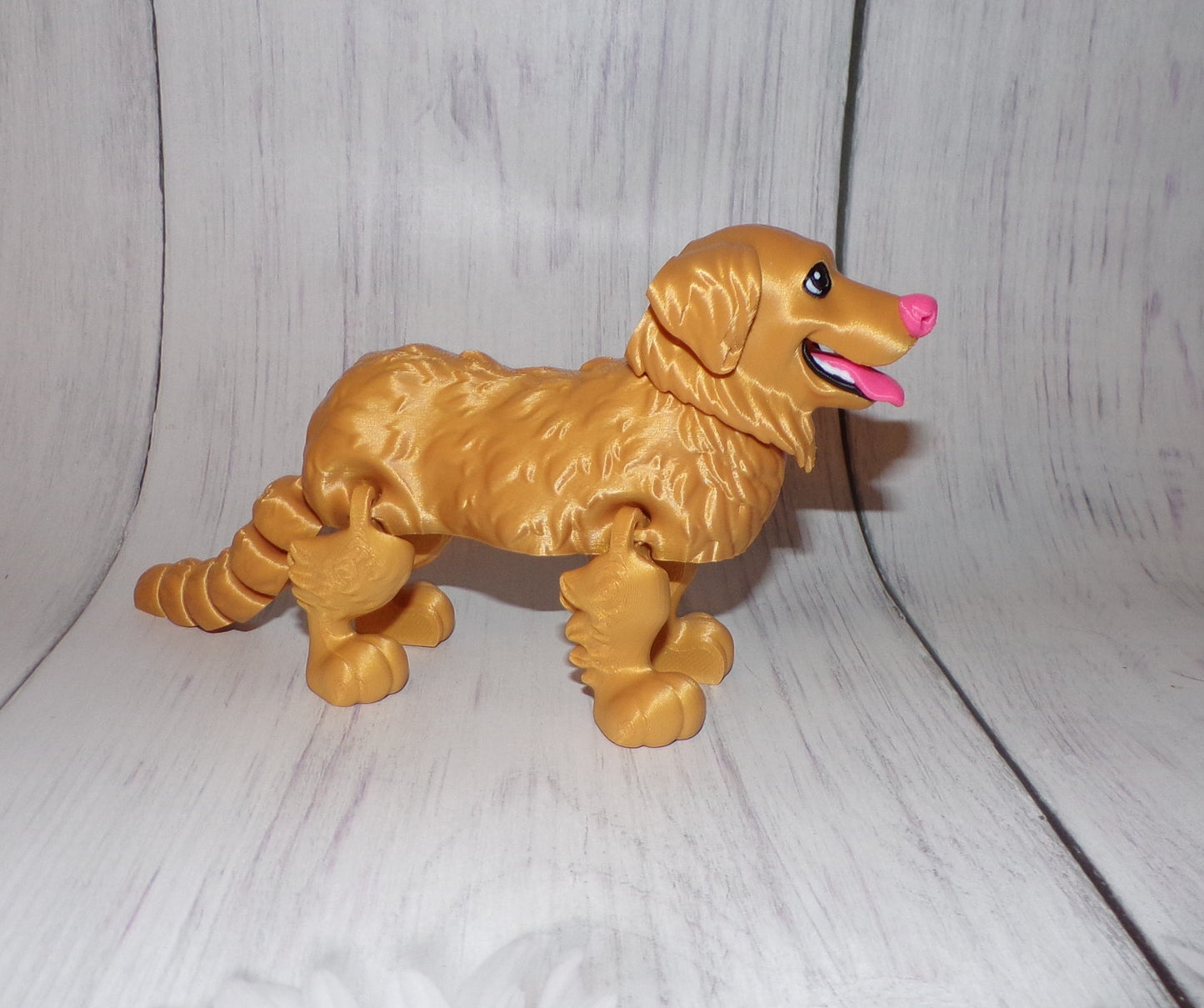 Golden Retriever:3D Printed Articulated Golden Retriever - Wonderland 3D Printing