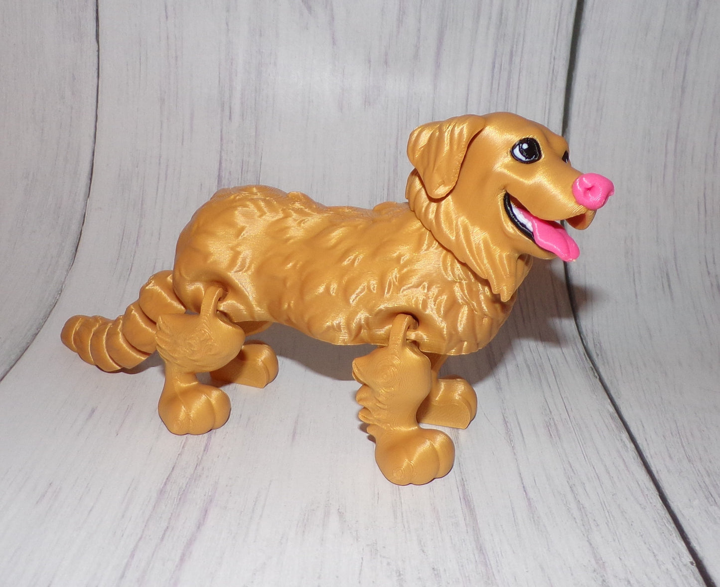 Golden Retriever:3D Printed Articulated Golden Retriever - Wonderland 3D Printing