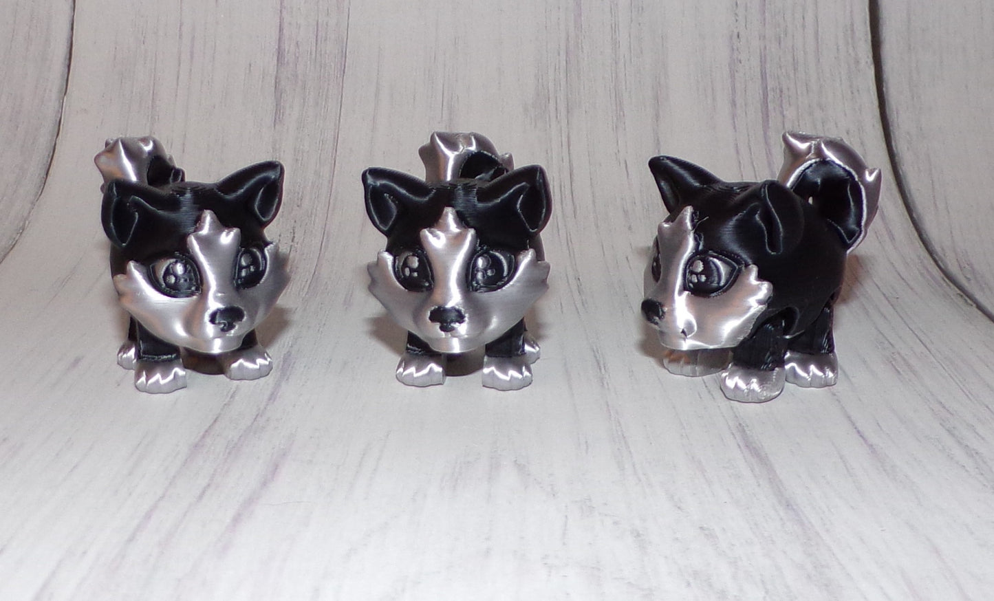 Santa, Sleigh, Snow, and 3 Reindeer Puffling Scene or Sold Separately 3d Printed - Wonderland 3D Printing