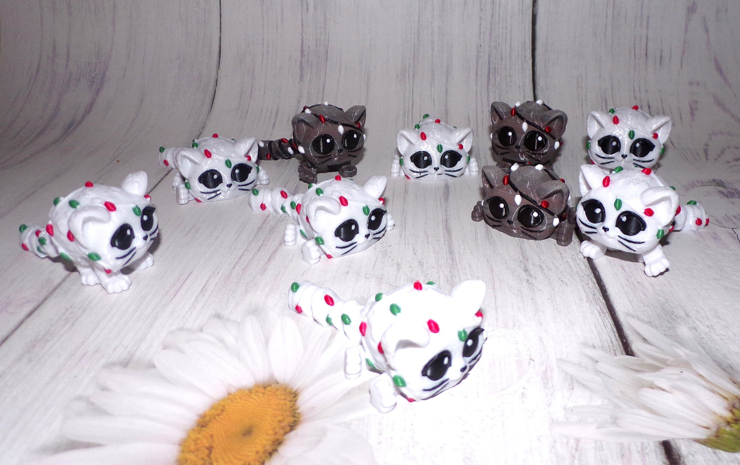 Santa, Sleigh, Snow, and 3 Reindeer Puffling Scene or Sold Separately 3d Printed - Wonderland 3D Printing